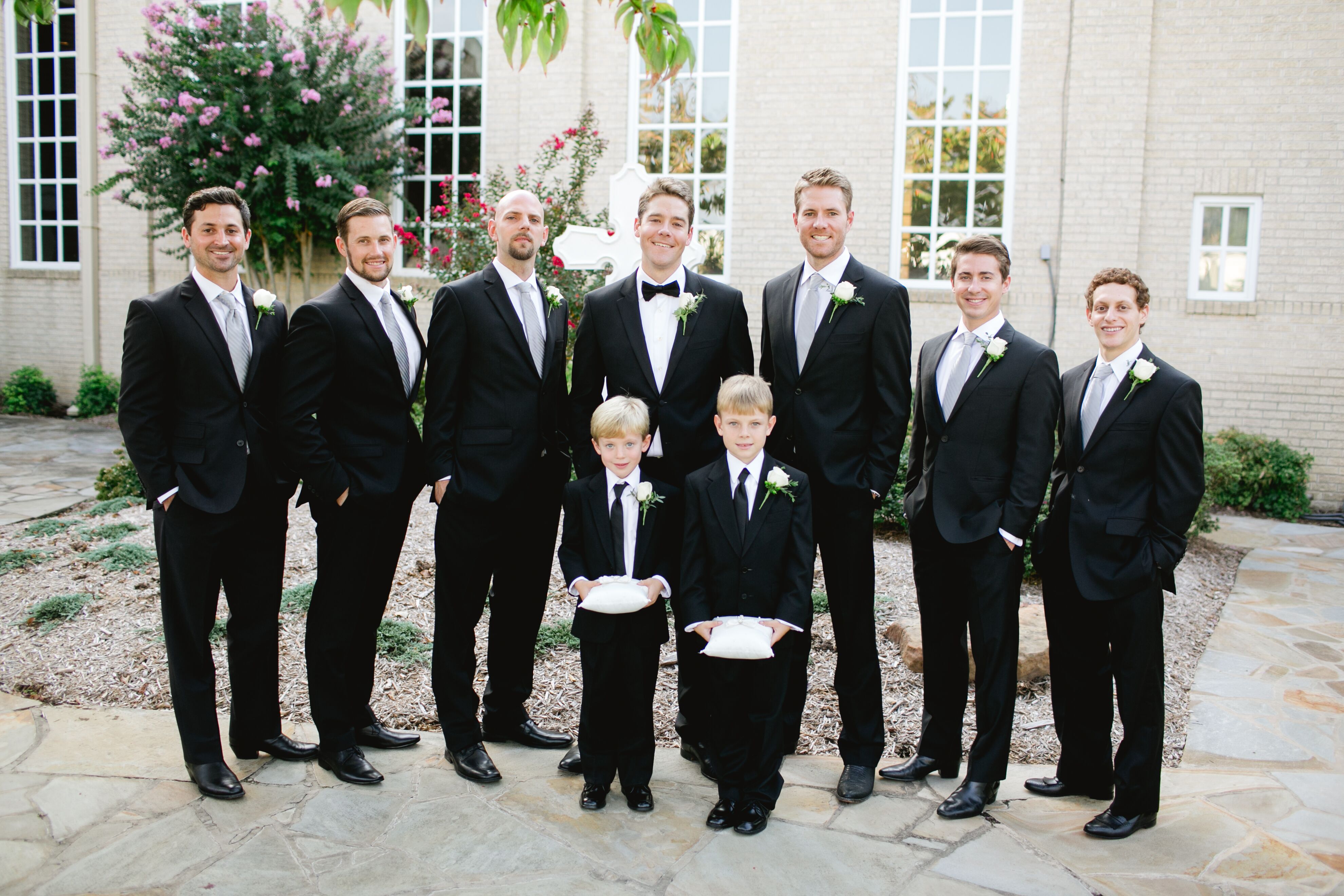 Groom in tuxedo 2025 groomsmen in suits