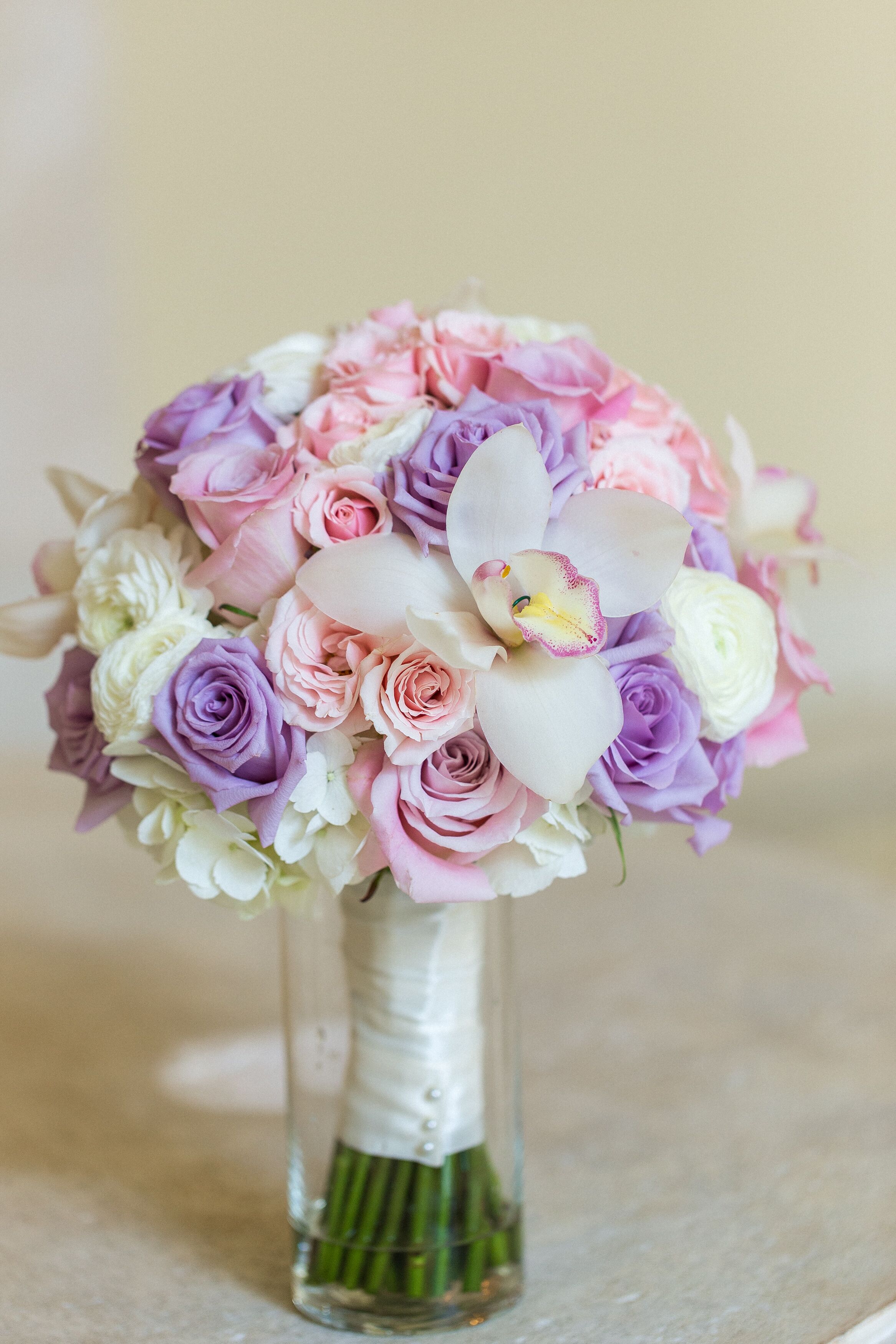 Pink And Purple Rose Bridal Bouquet 7458