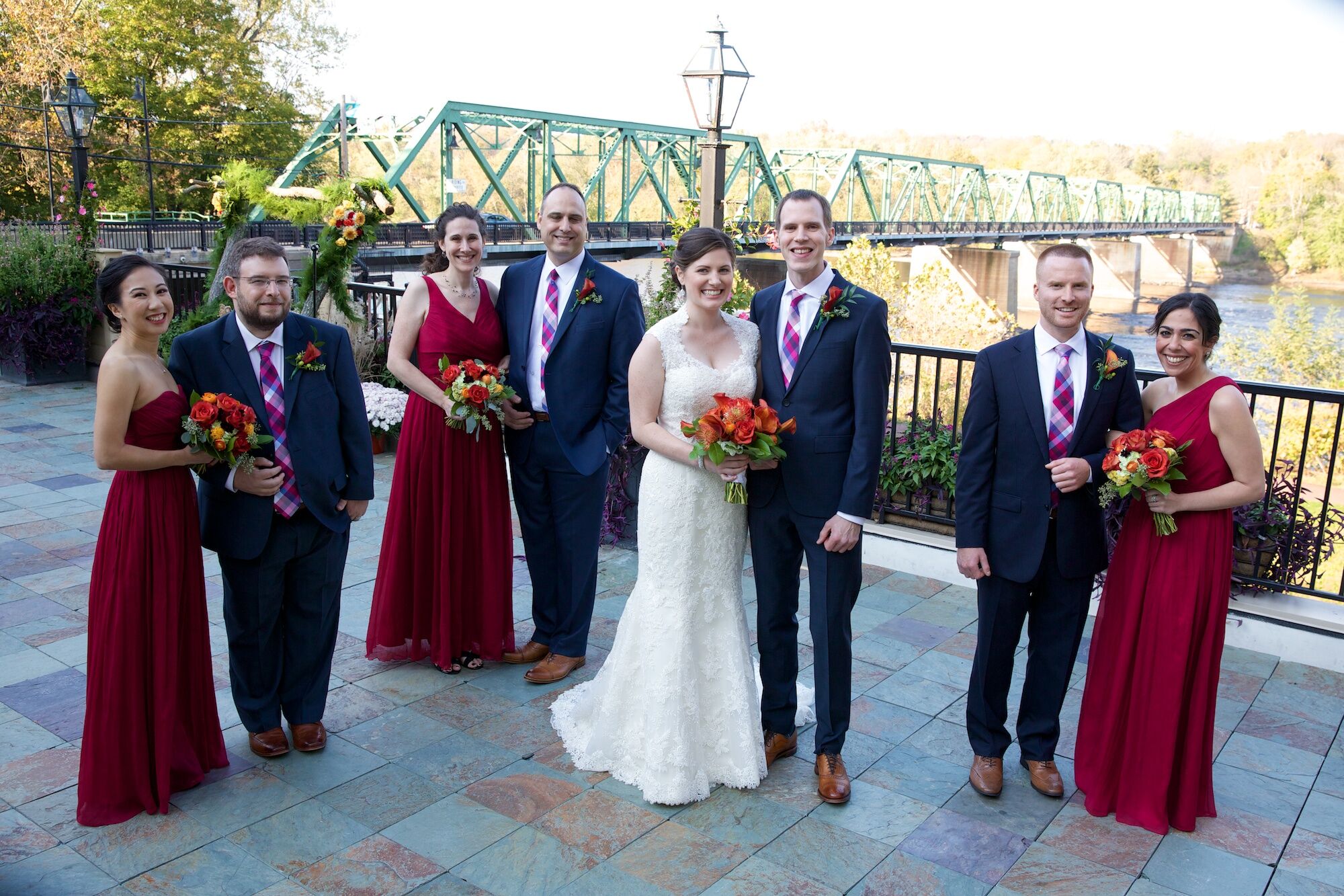 Navy and outlet red bridesmaid dresses