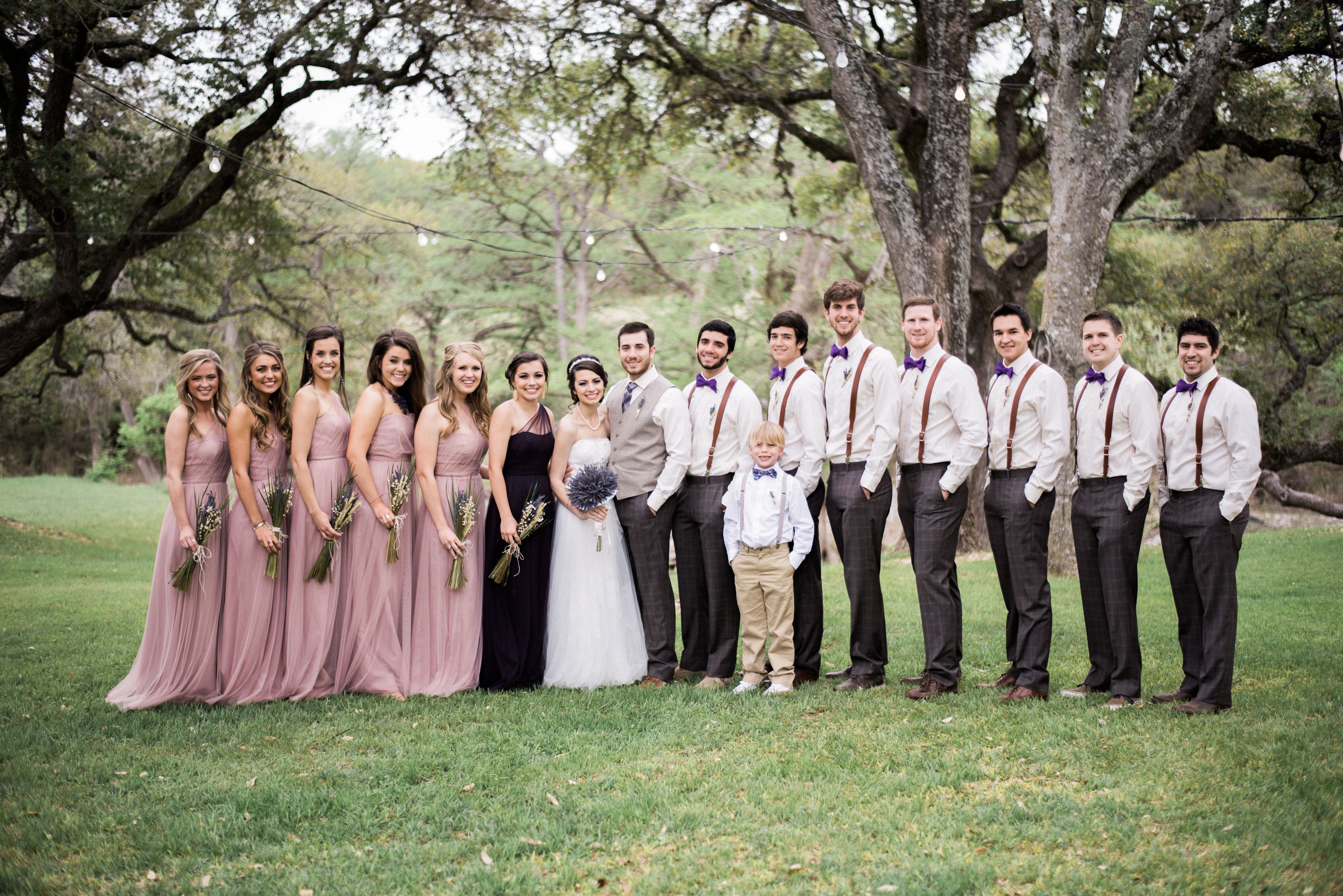 Blush and Purple Casual  Wedding  Party