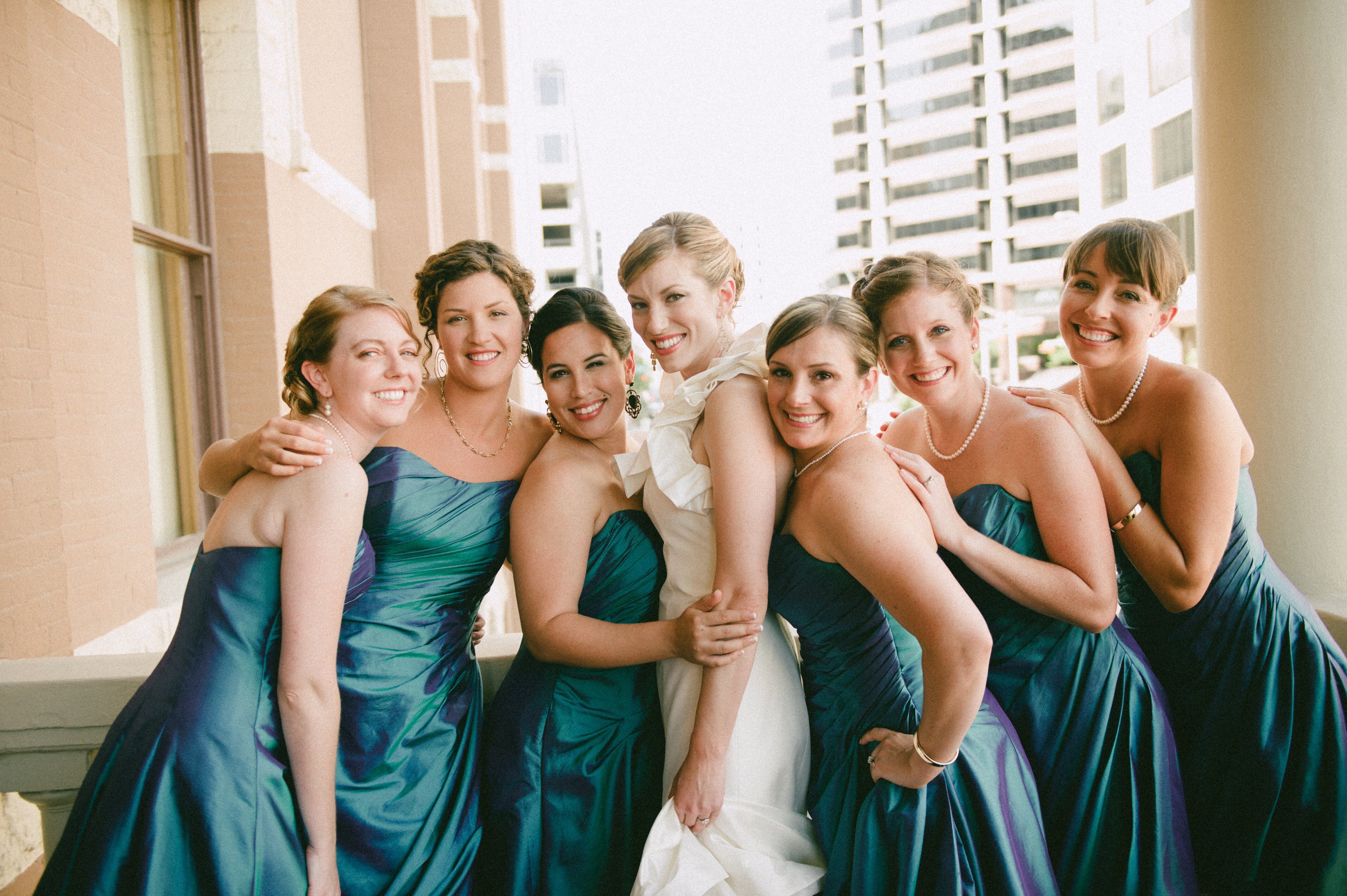 iridescent bridesmaid dresses