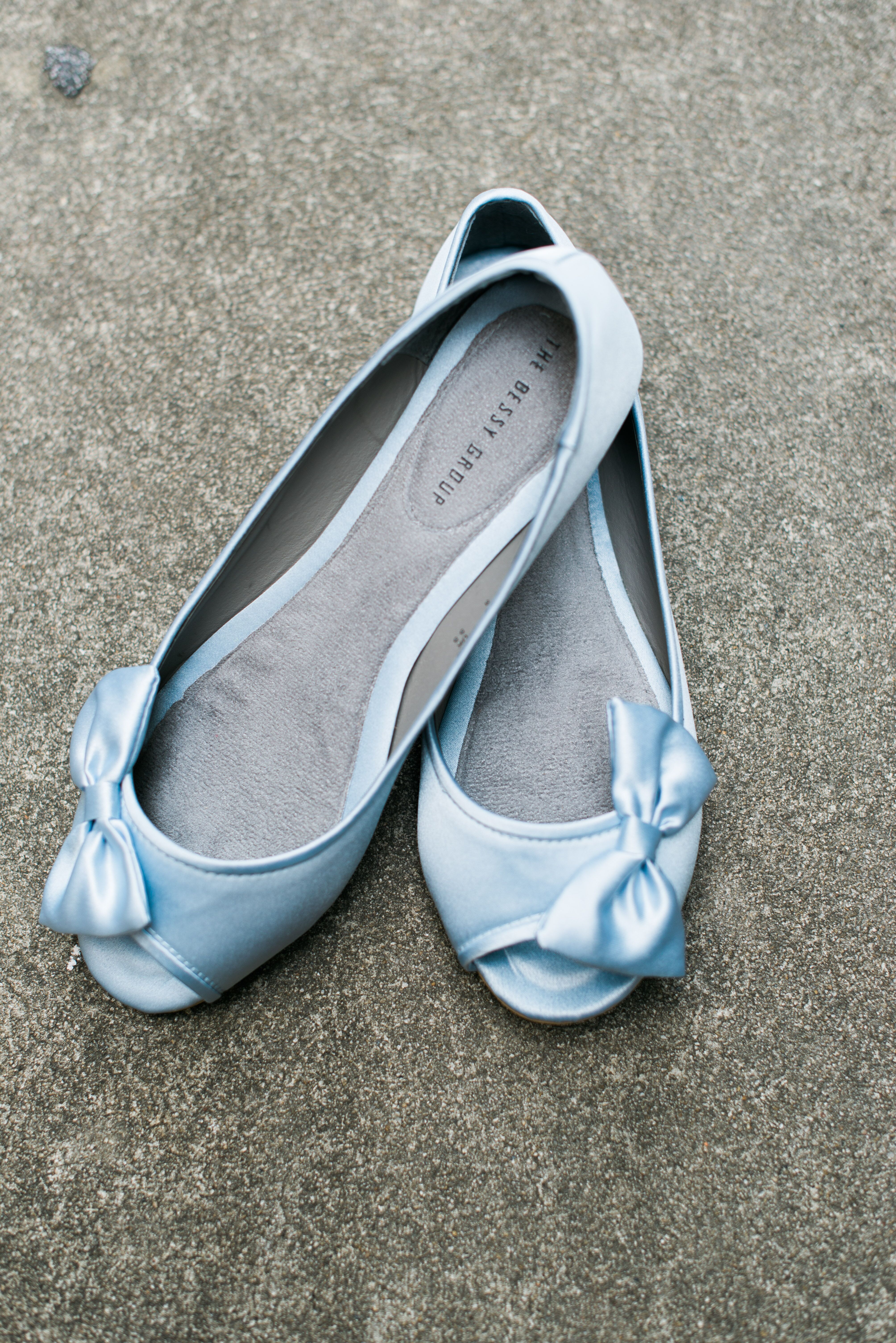 Light Blue Flat Shoes