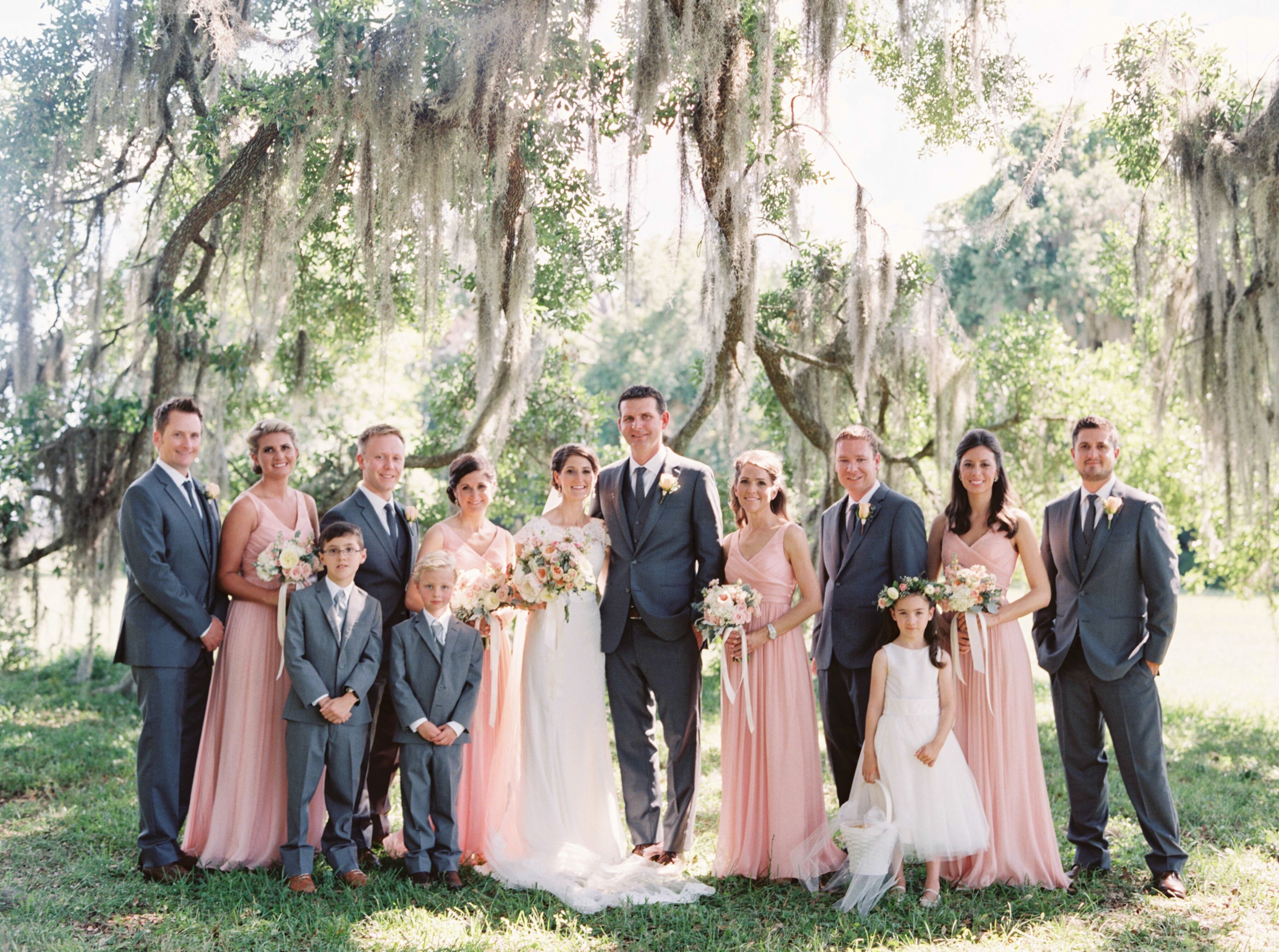 J.Crew Long, Pink Chiffon Bridesmaid Dresses