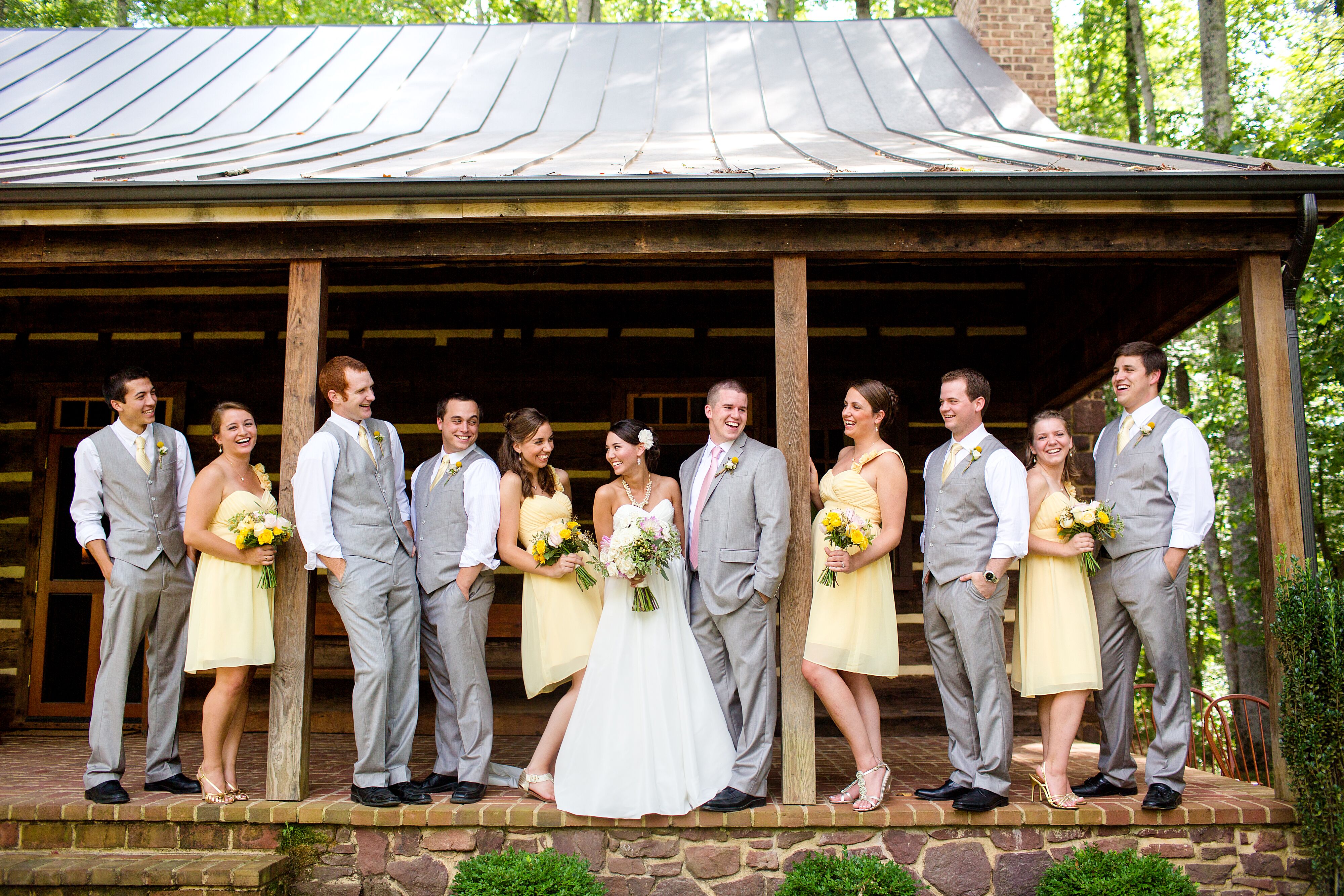 Gray and Yellow Wedding Party