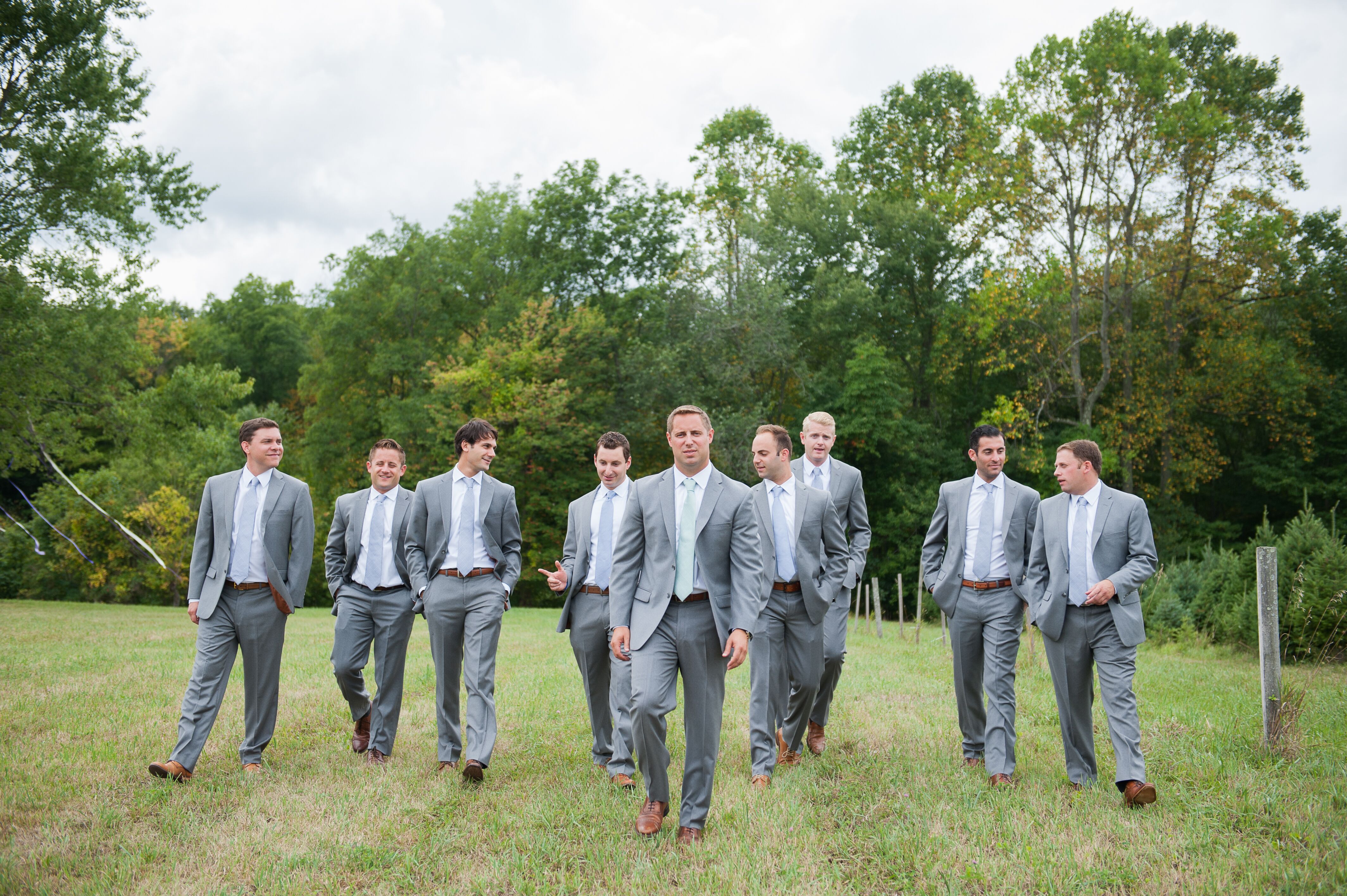 Classic Gray Suits and Lavender Ties