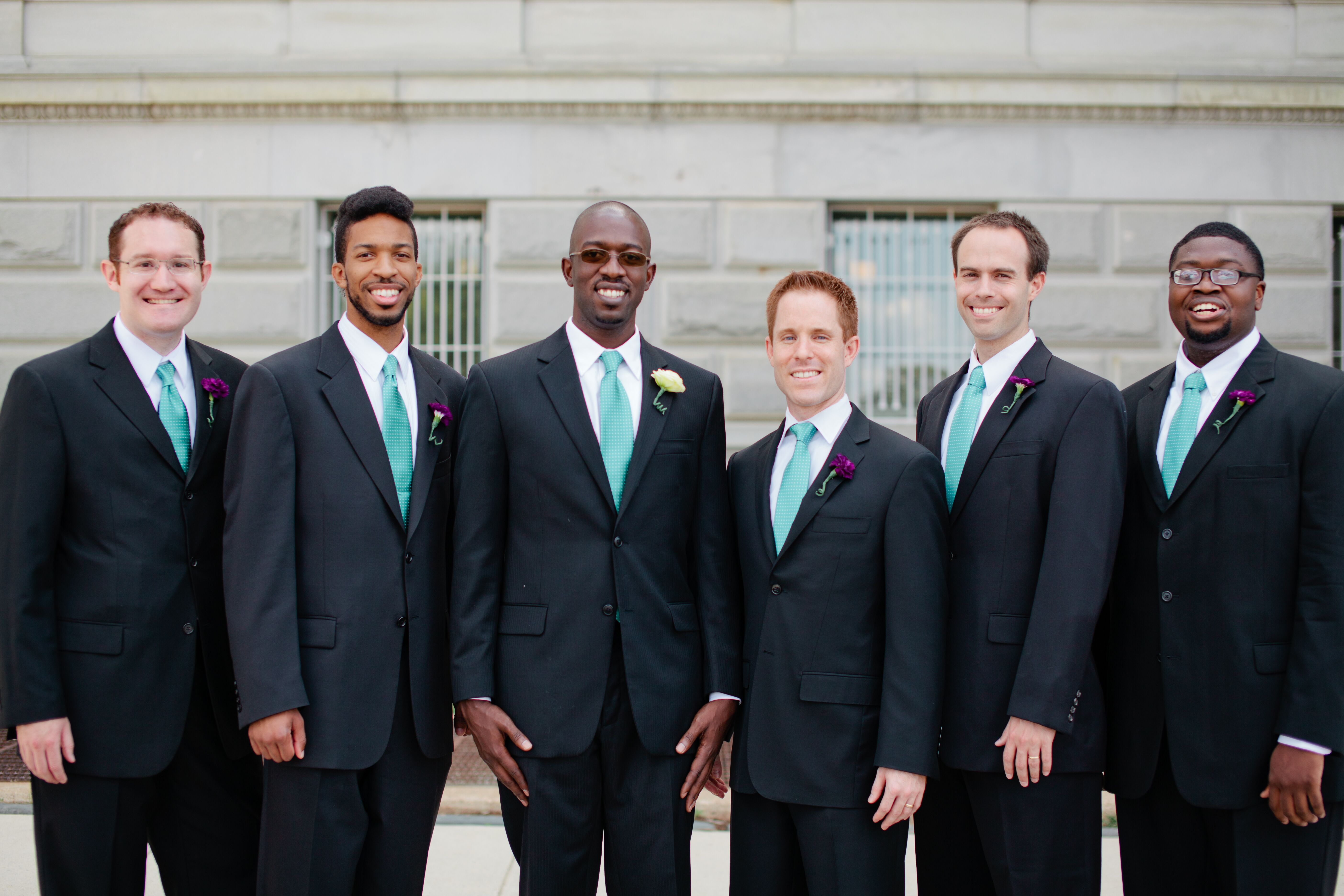 Groomsmen in Black Suits