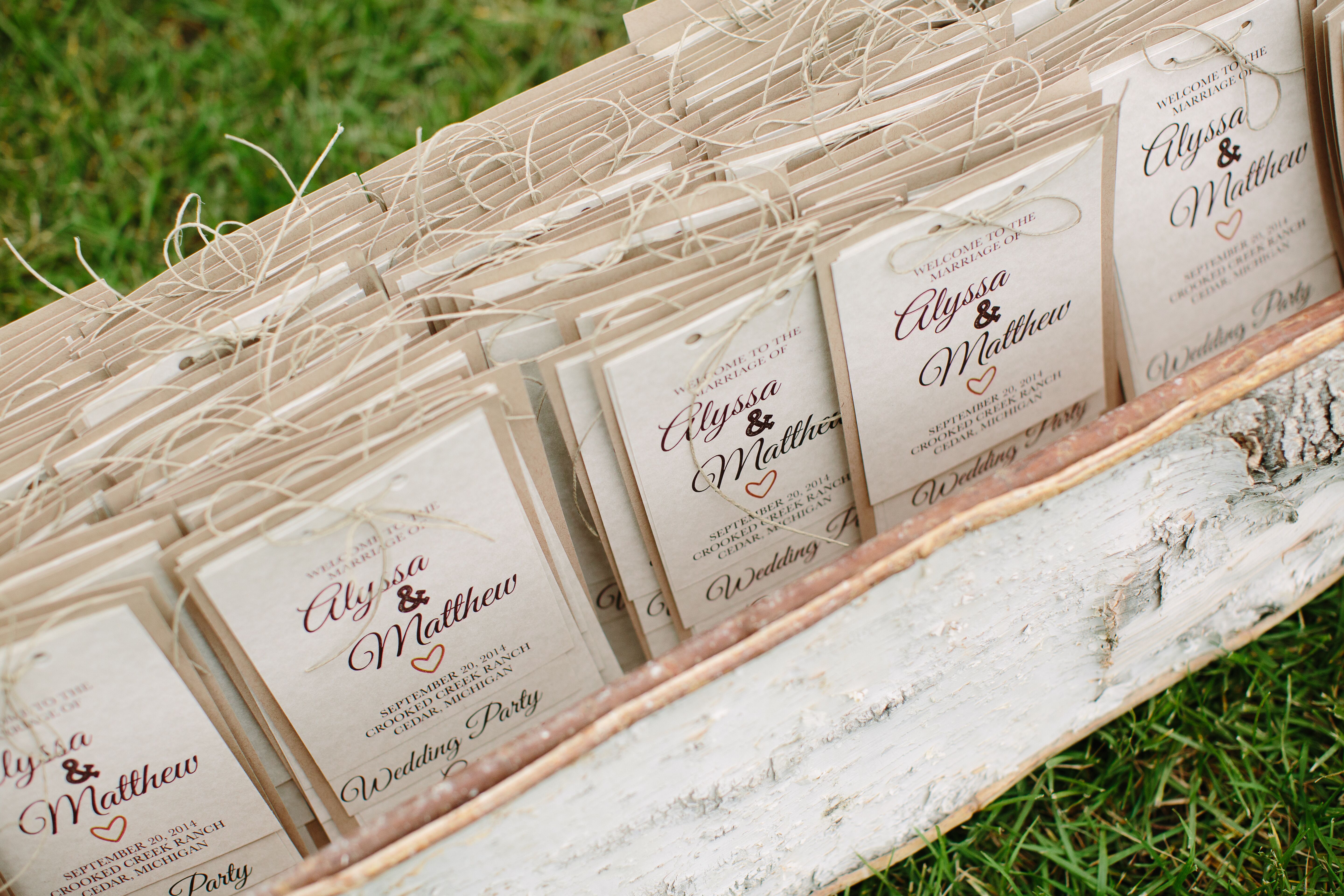  DIY  Rustic Wedding  Programs  with Twine