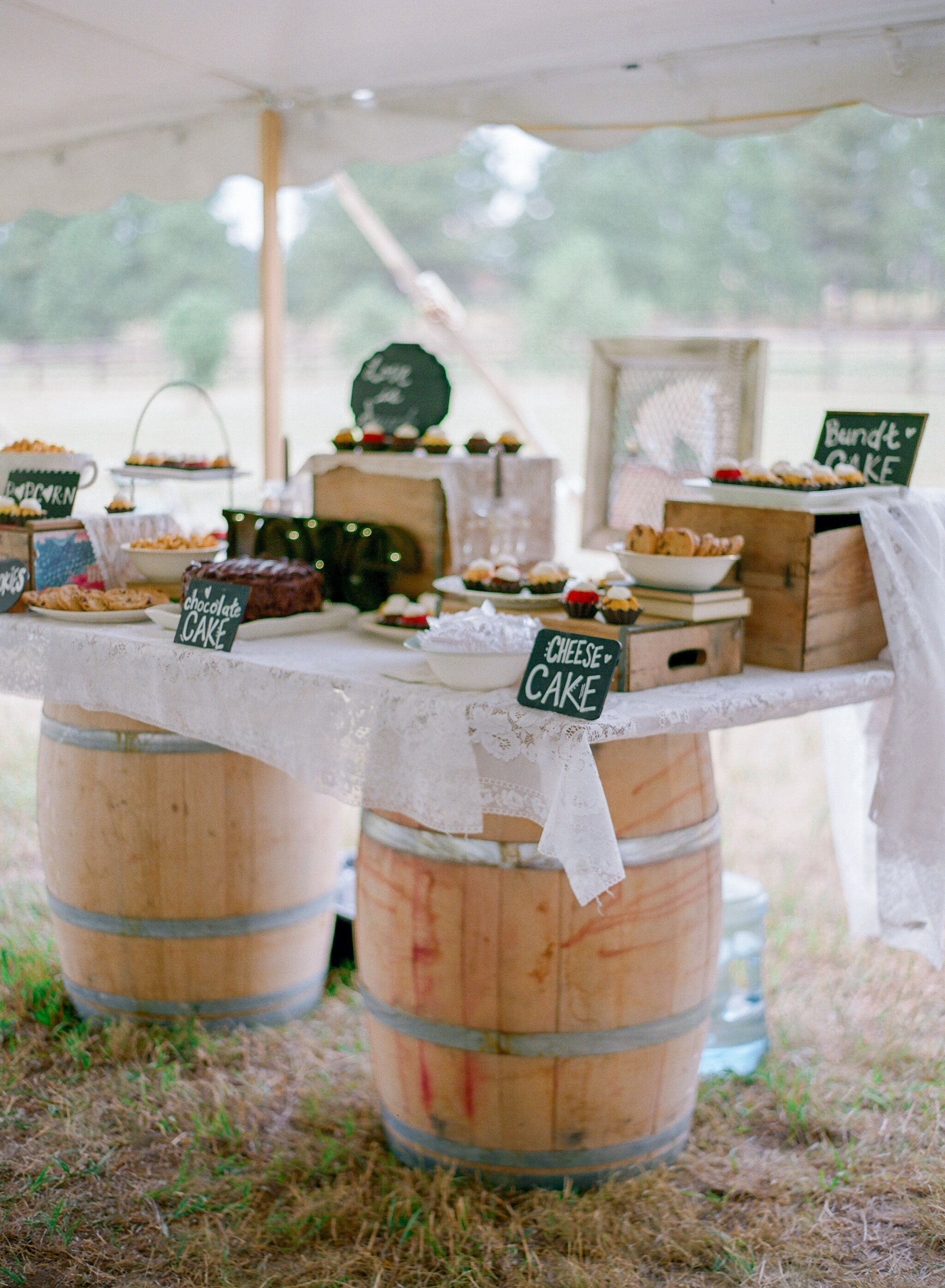 Whiskey Barrel Dessert Station