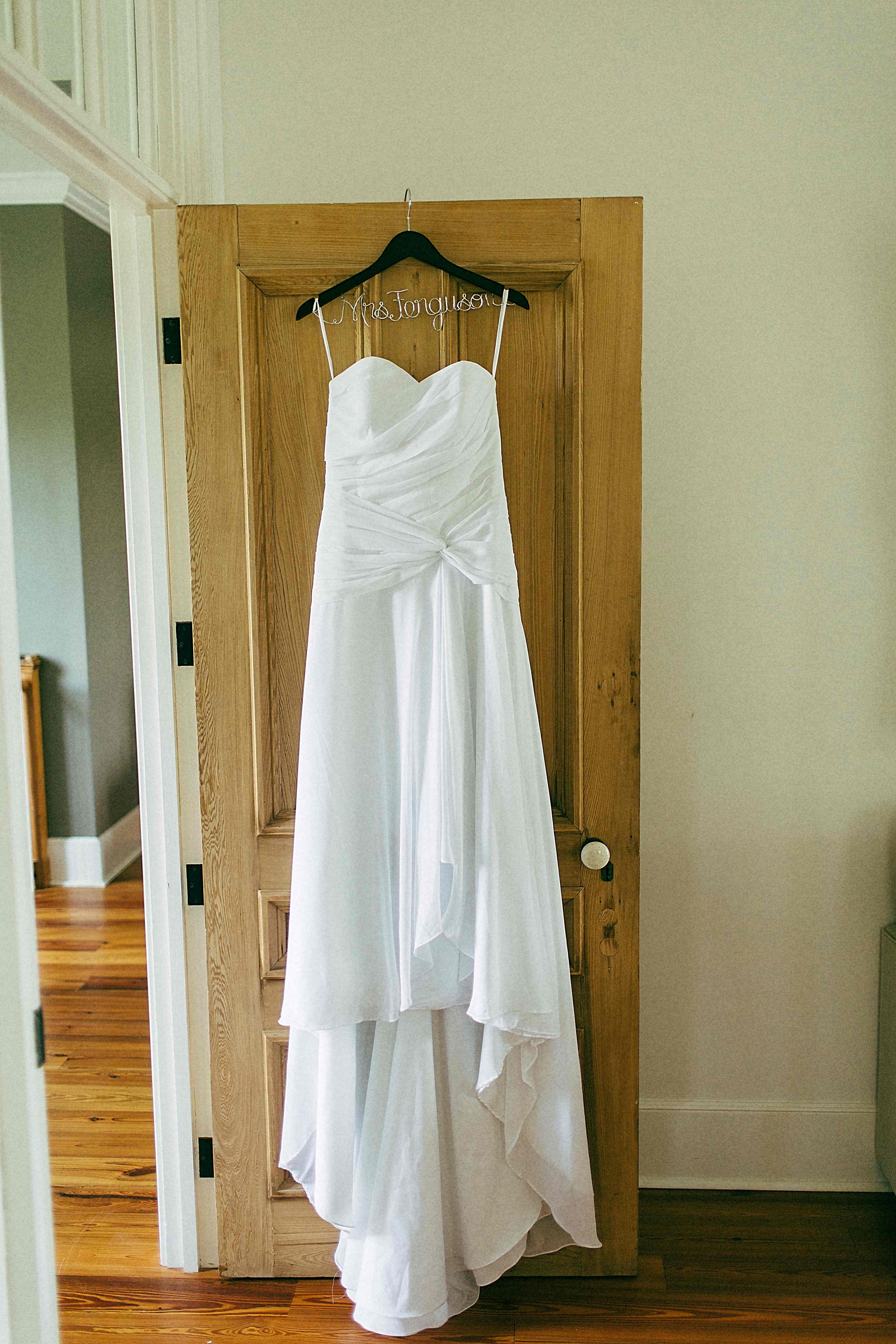 strapless-wedding-dress-on-custom-hanger