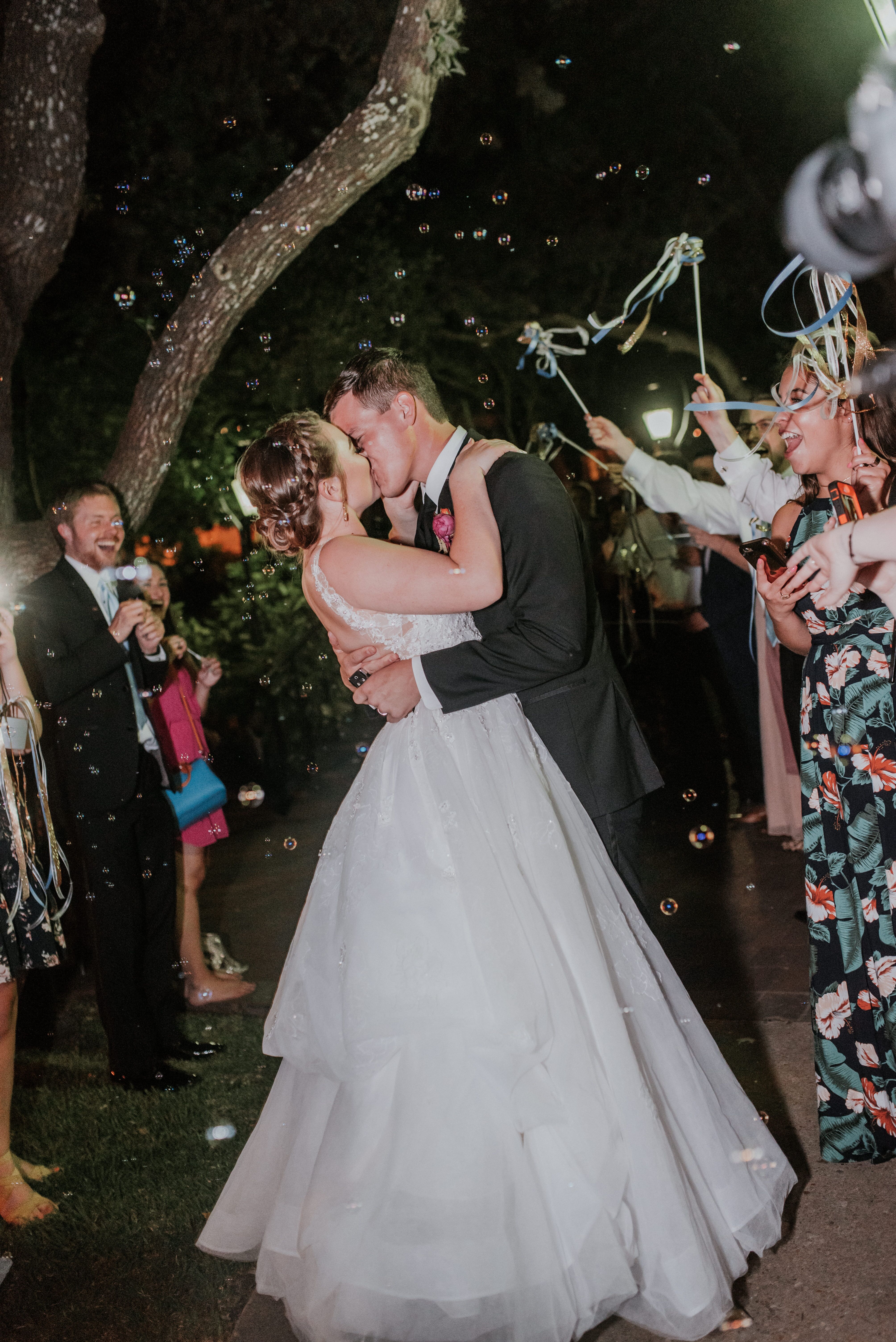Wedding Party Dress in Black Suits and Light Blue Dresses