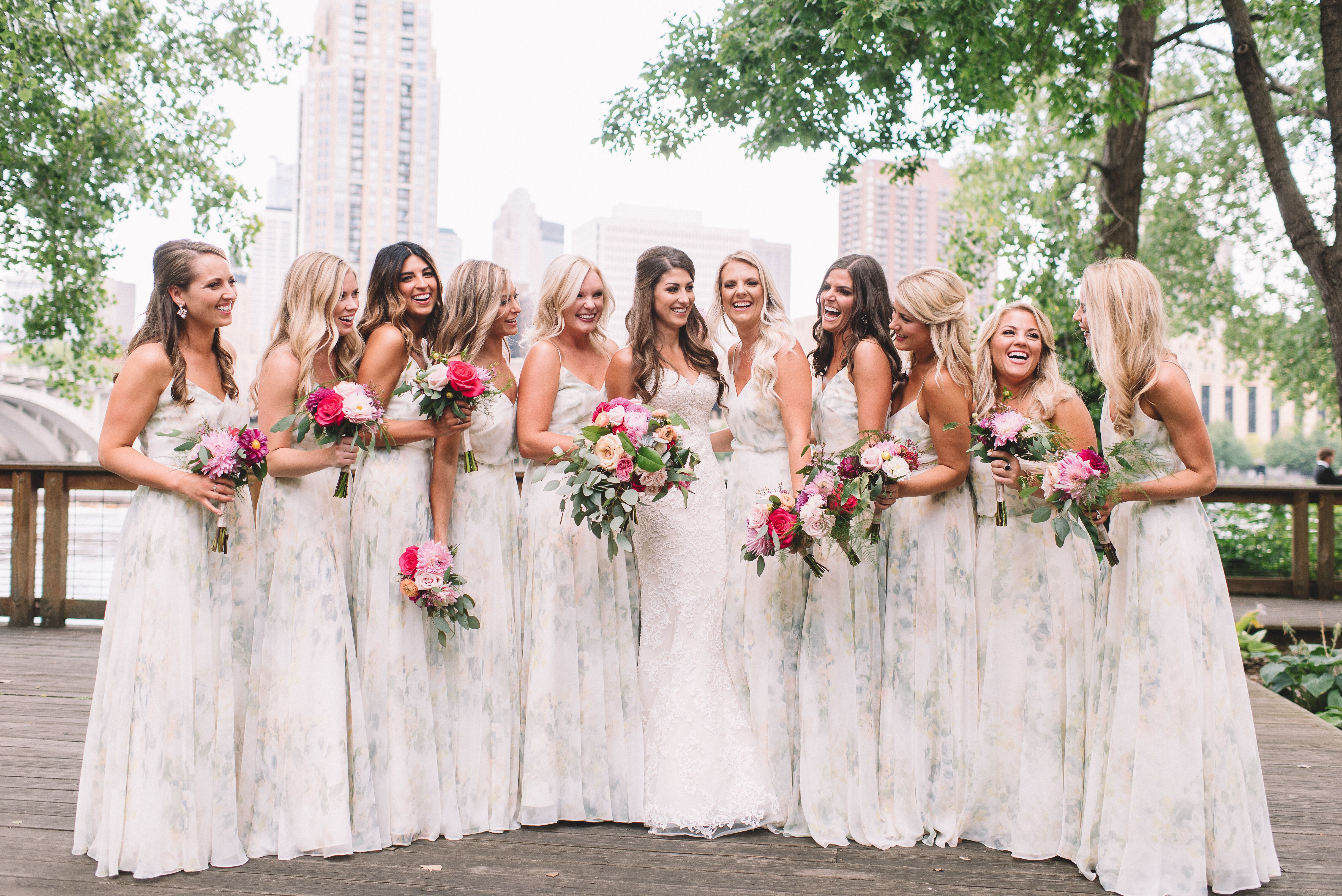 watercolor bridesmaid dress