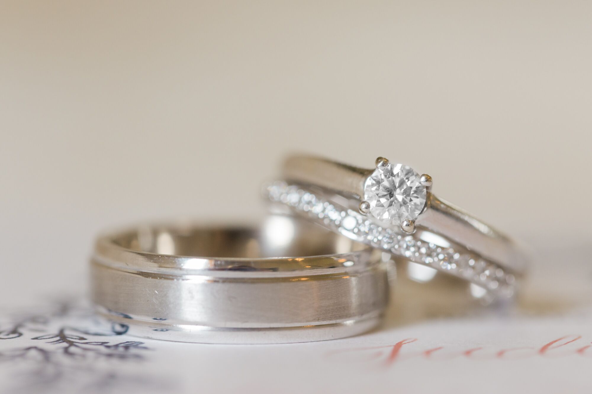 Pave wedding deals band with solitaire