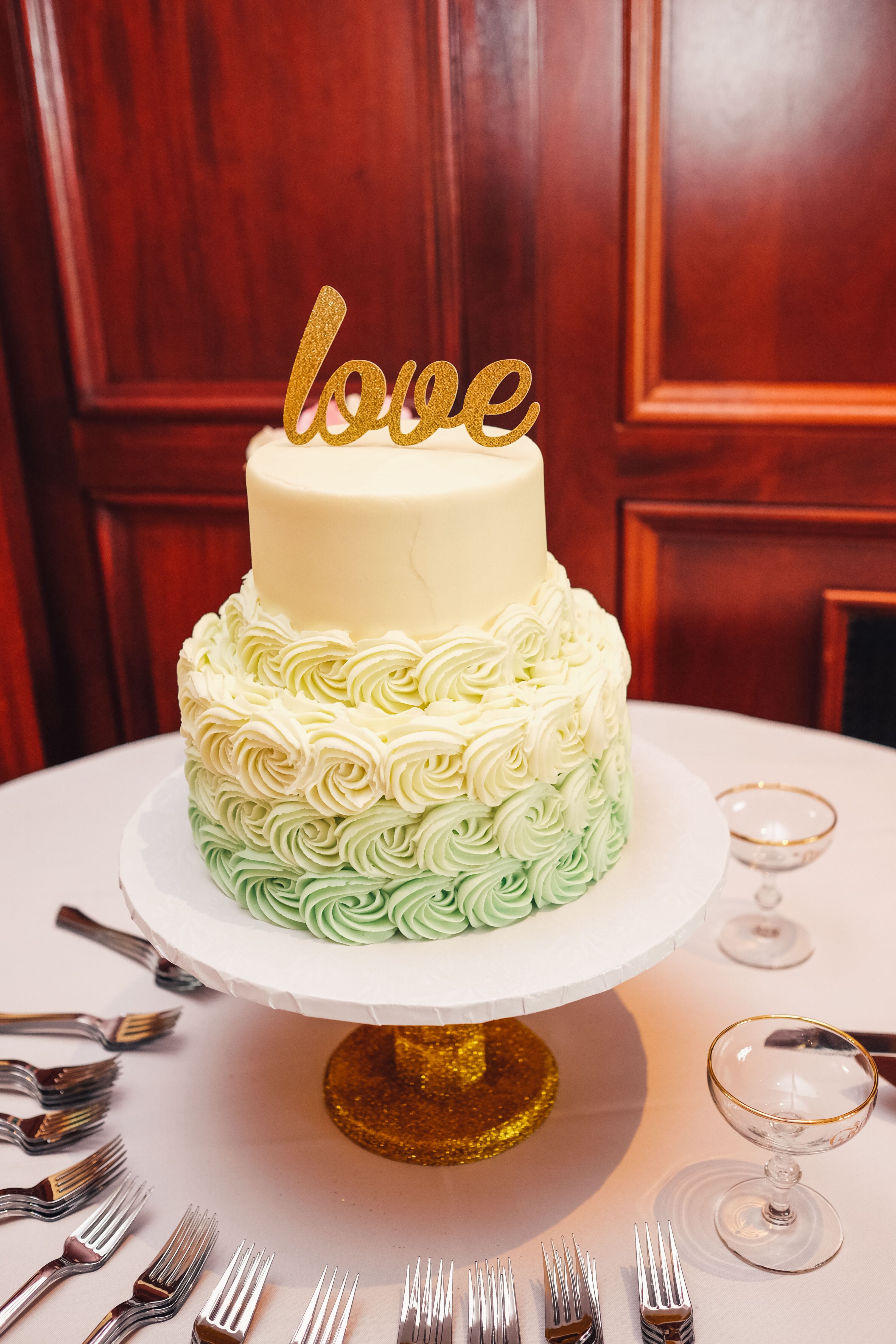 Mint Ombre Wedding Cake 