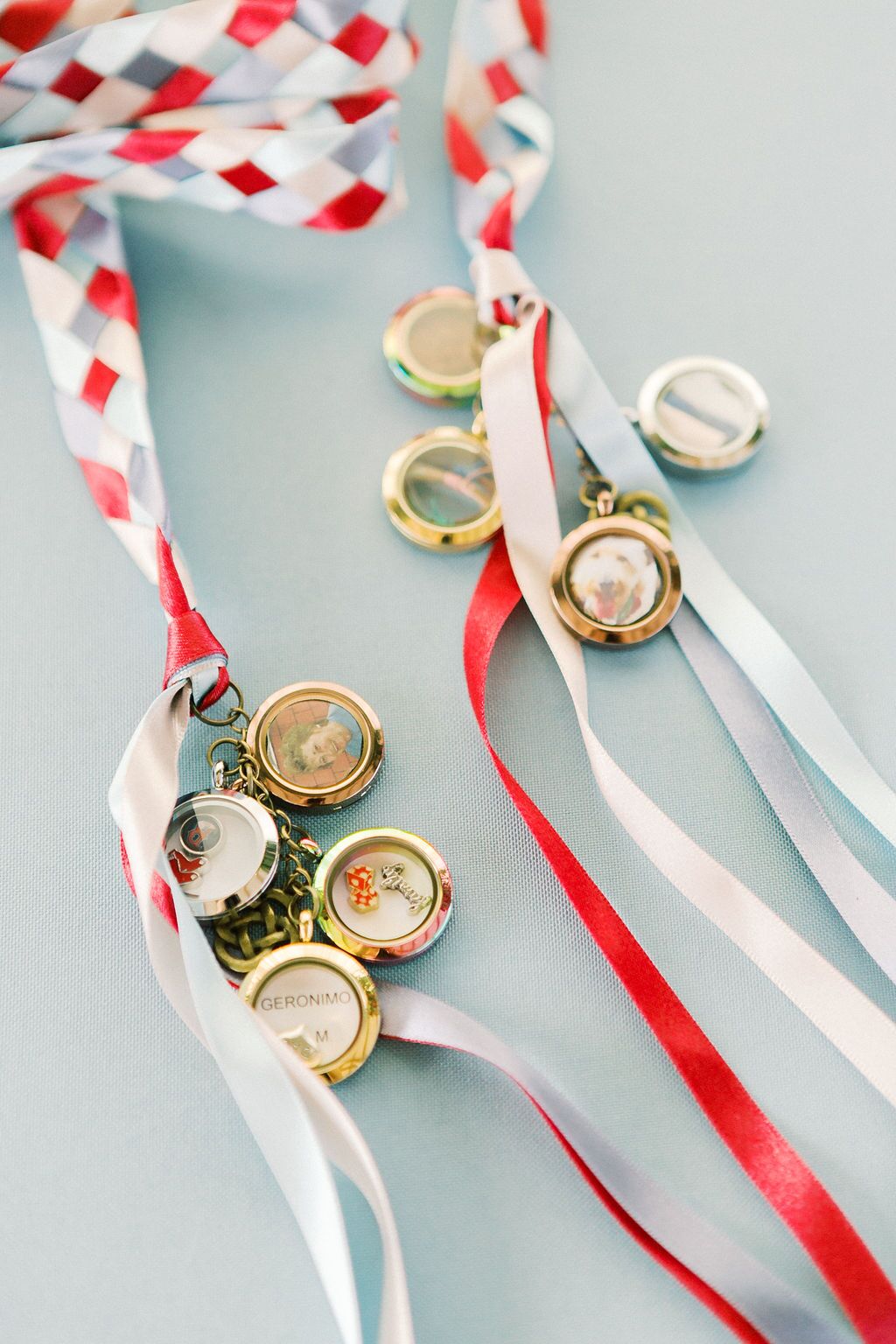 Lockets and Braided Ribbon for Celtic Handfasting Ceremony