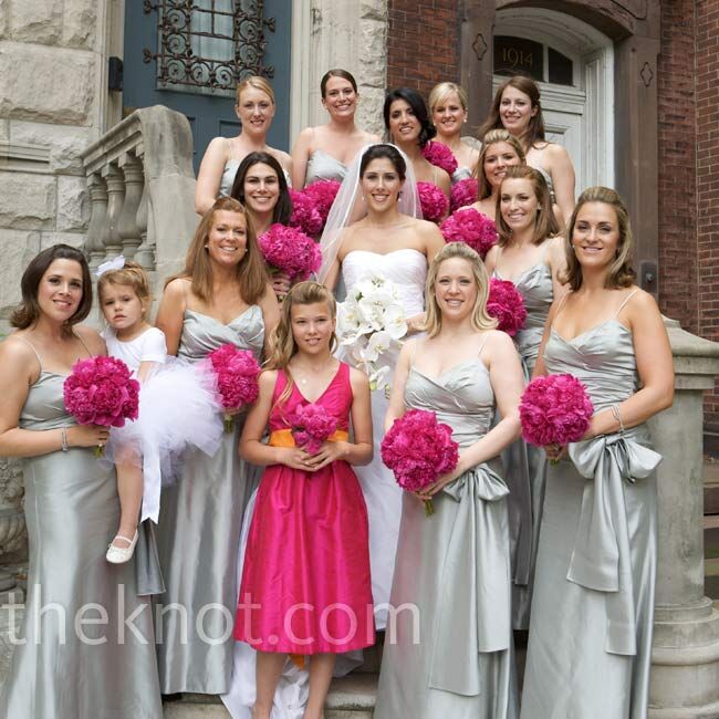 Silver Bridesmaids Gowns
