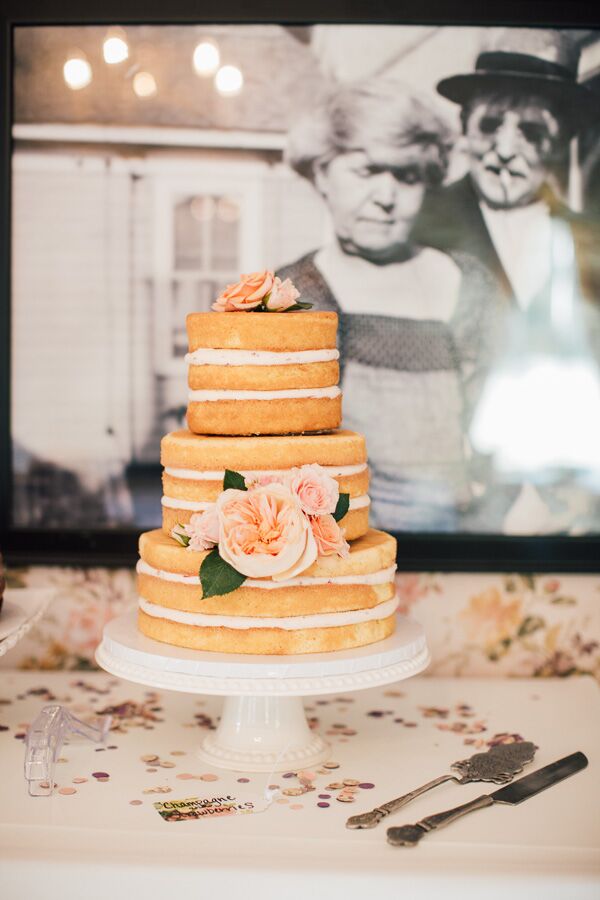 Unfrosted Wedding Cake 