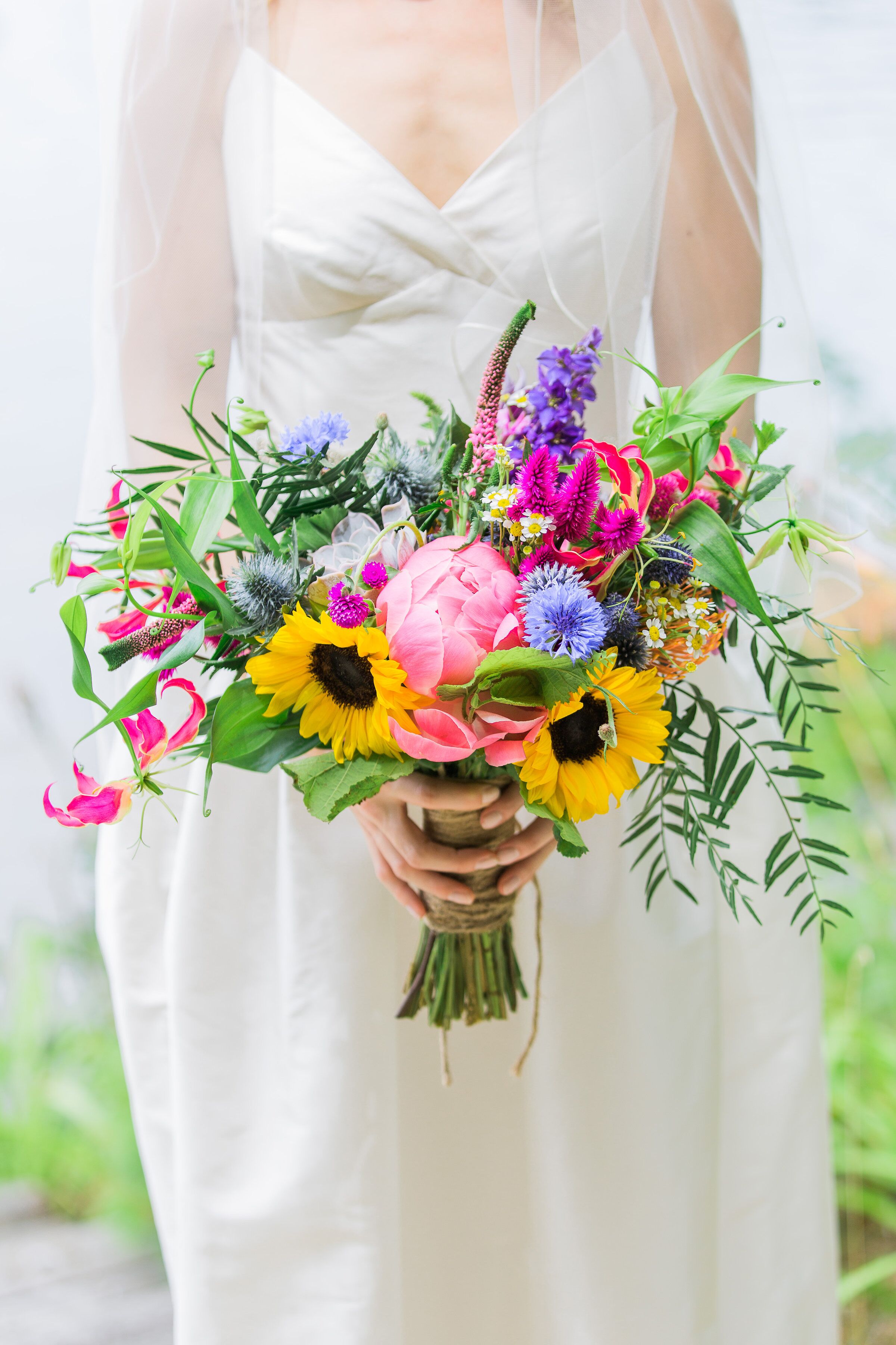 Vibrant Wildflower Veil