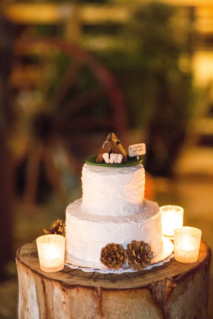 Camping-Themed Wedding Cake