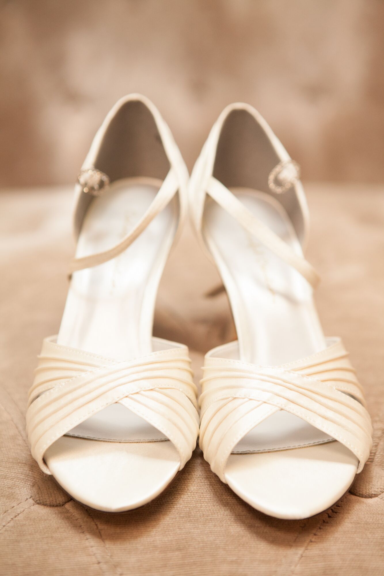 Ivory Open-Toed Bridal Shoes