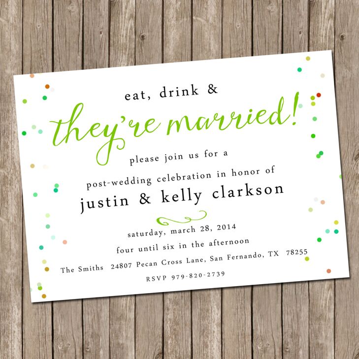 After Wedding Party Invitation Wording - Cobypic.com