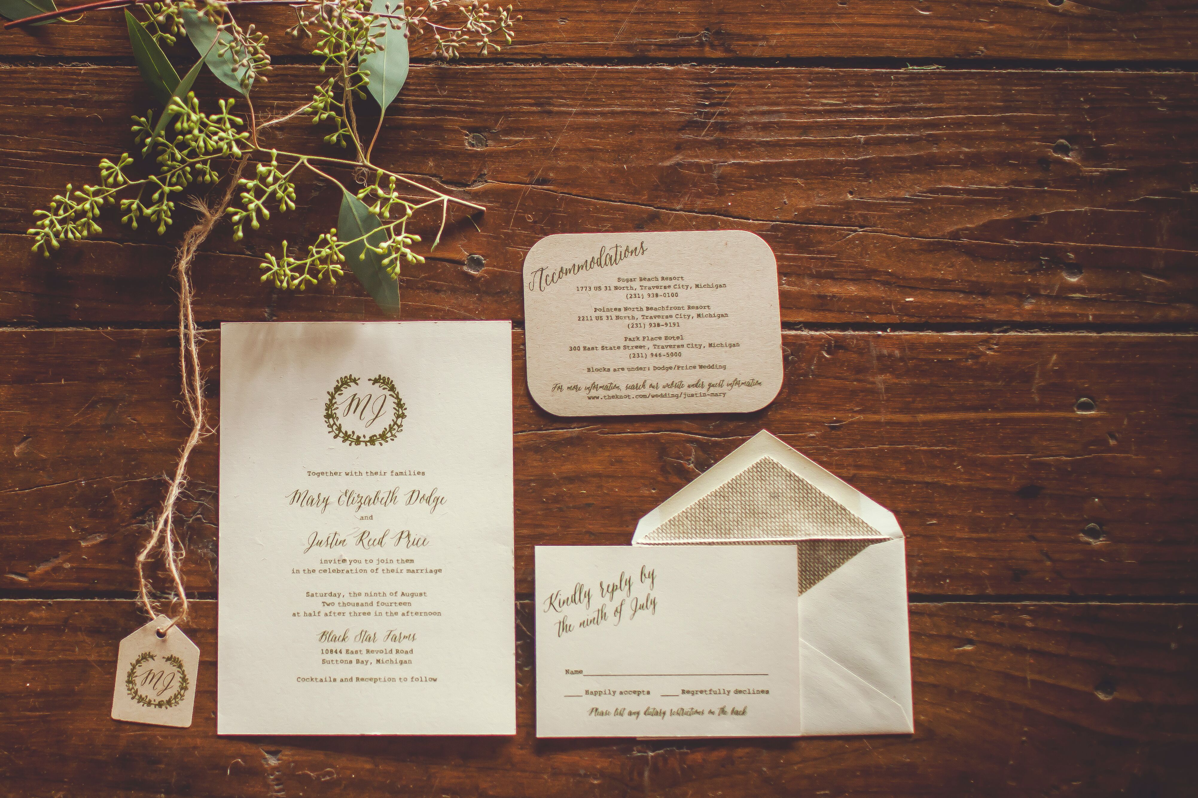 Rustic Inspired Wedding Invitation Suite