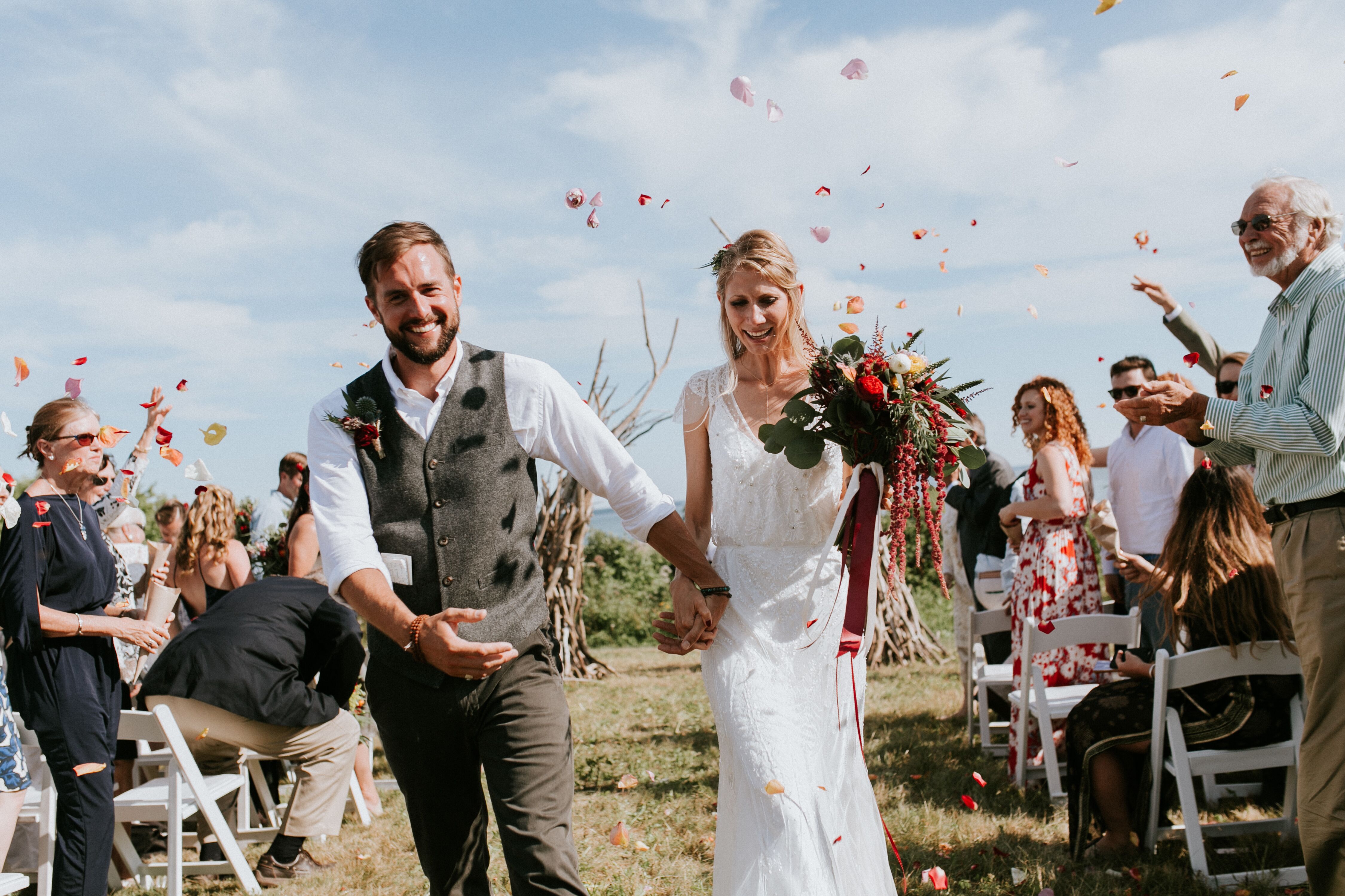 Post-Ceremony Rose Petal Toss