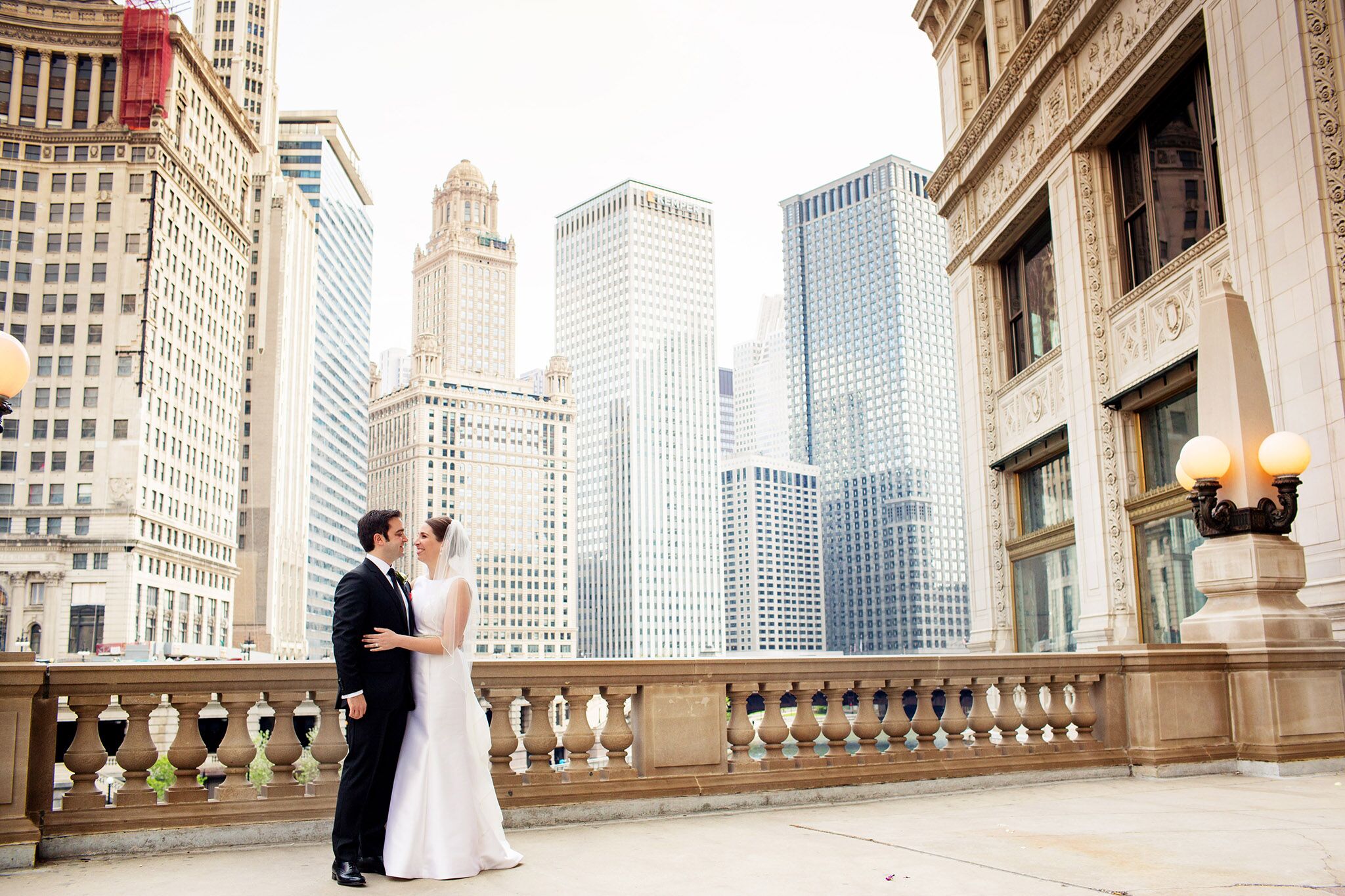 White High-Neckline Sleeveless Wedding Dress