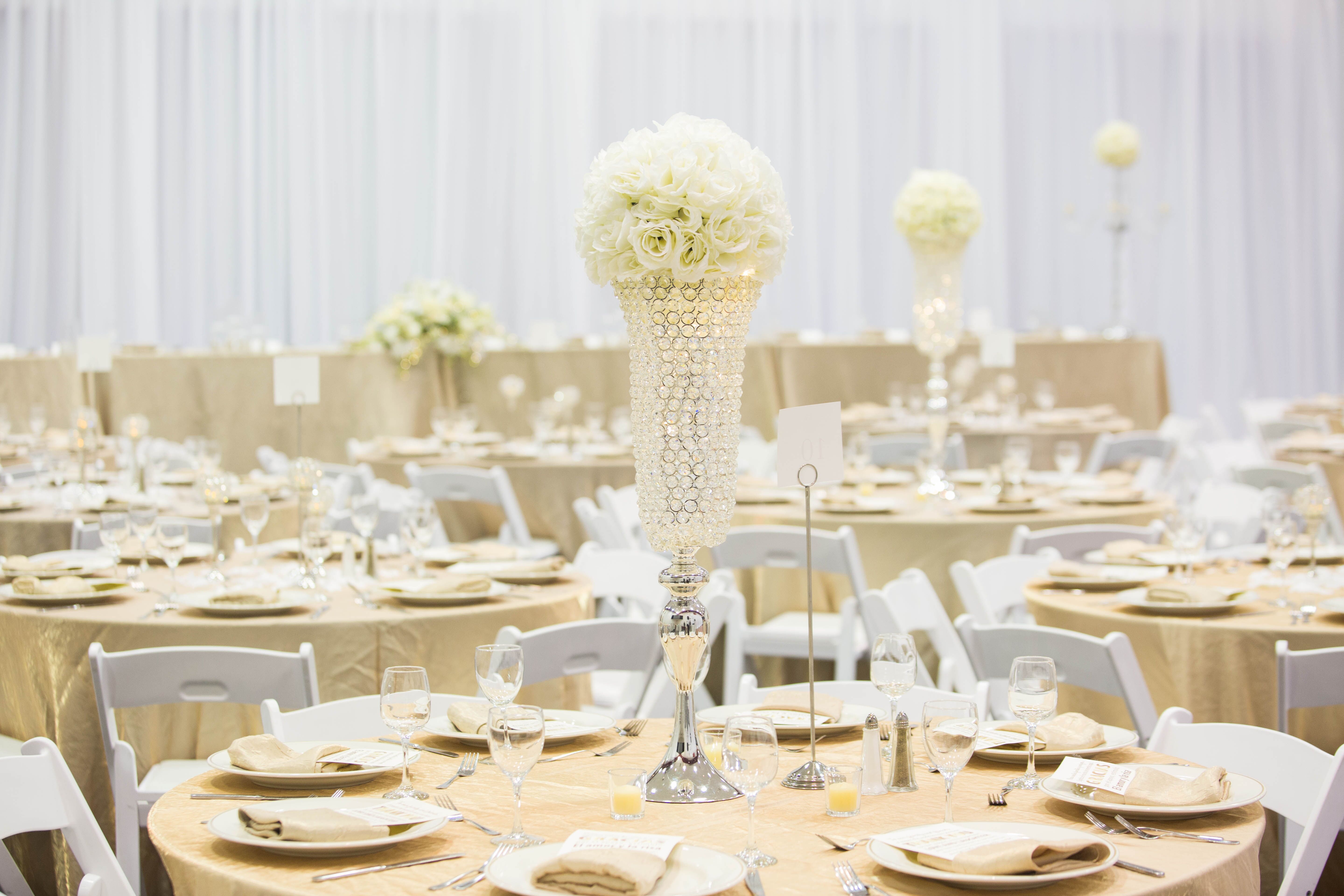 White And Gold Wedding Reception Ideas
