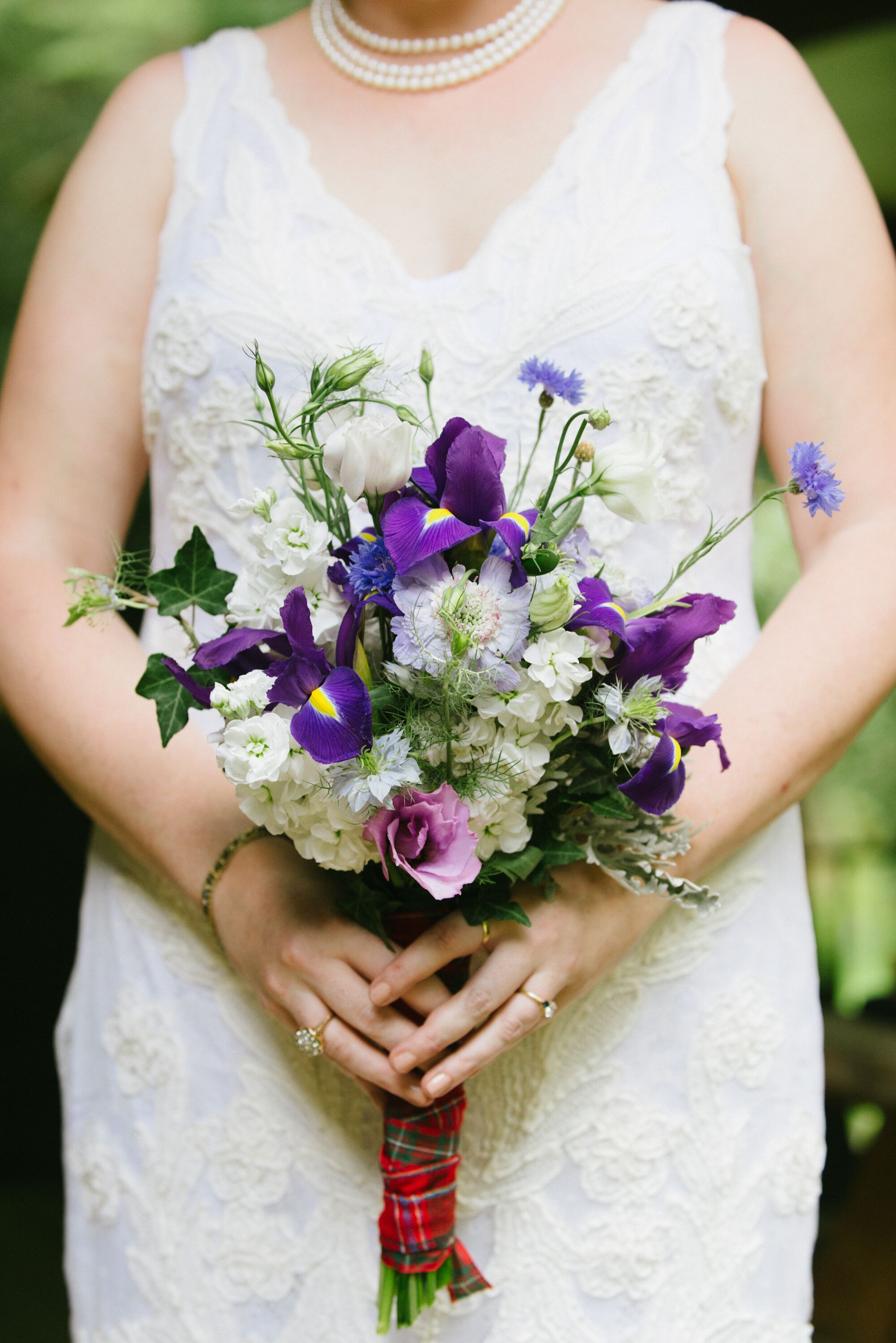 DIY Purple Iris Wedding Bouquet
