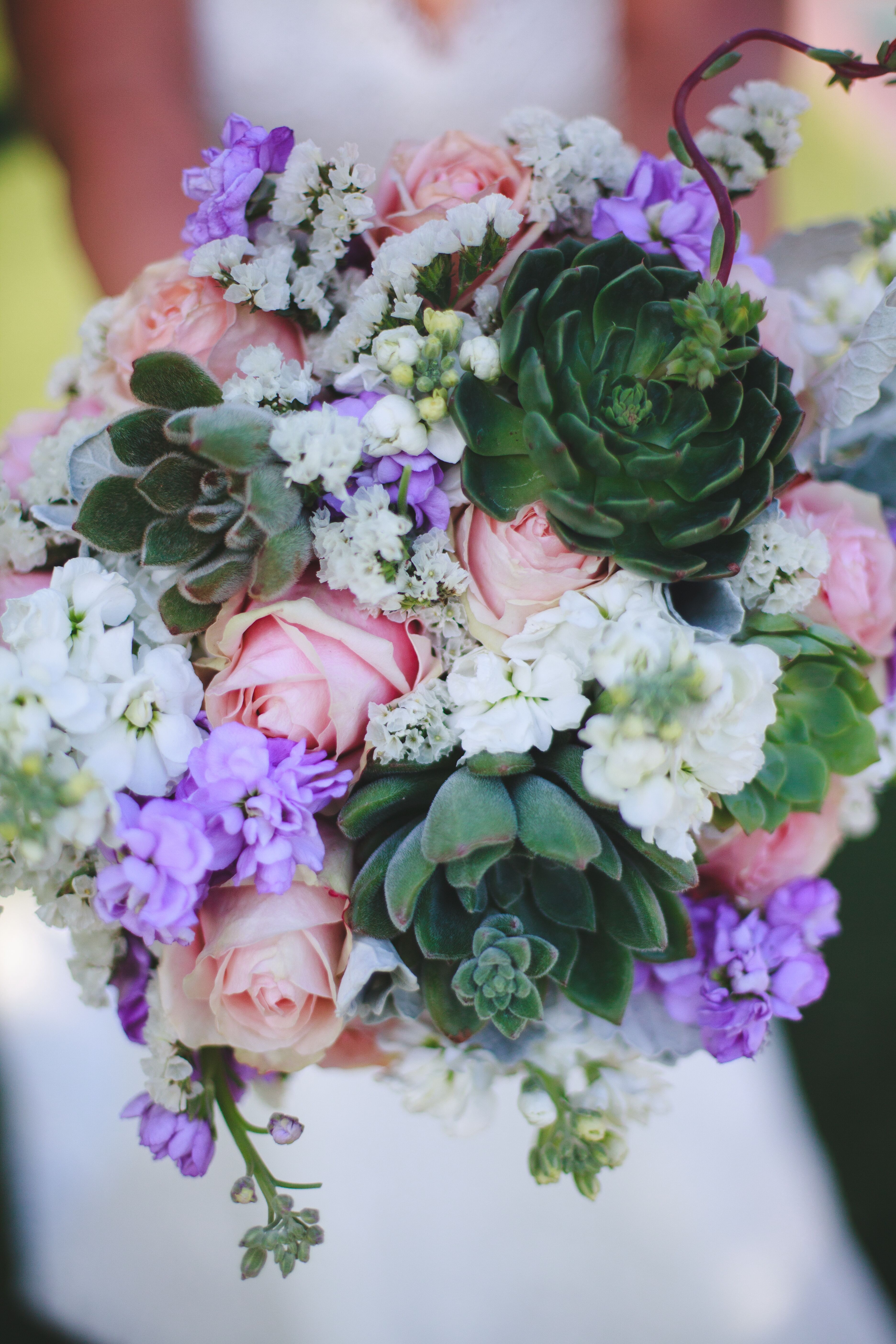 Blush, Lavender and Succulent Bridal Bouquet