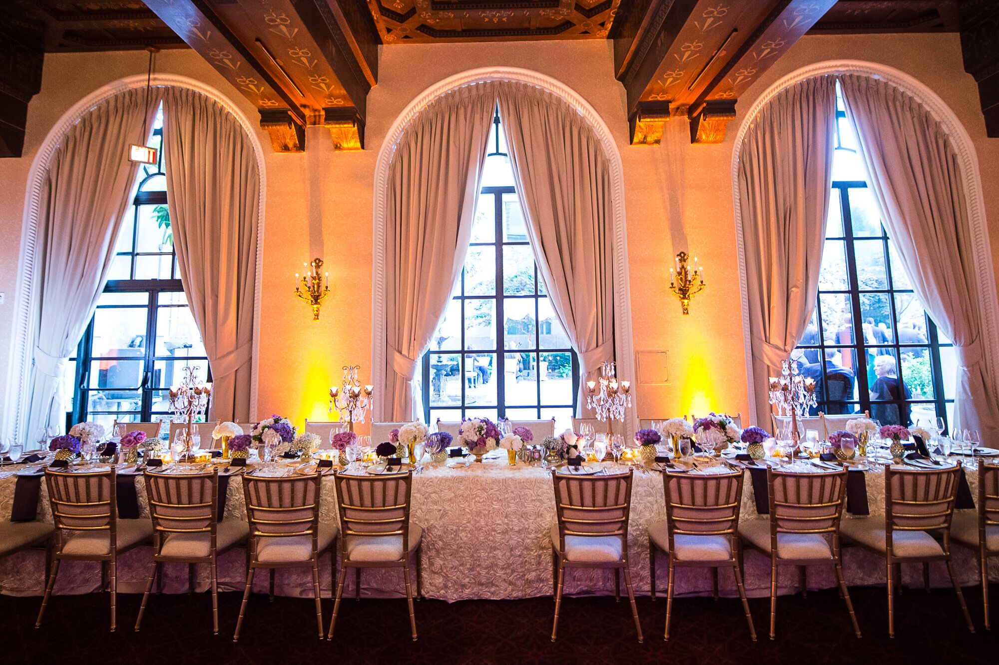 Elegant Hotel Ballroom Reception With Uplighting