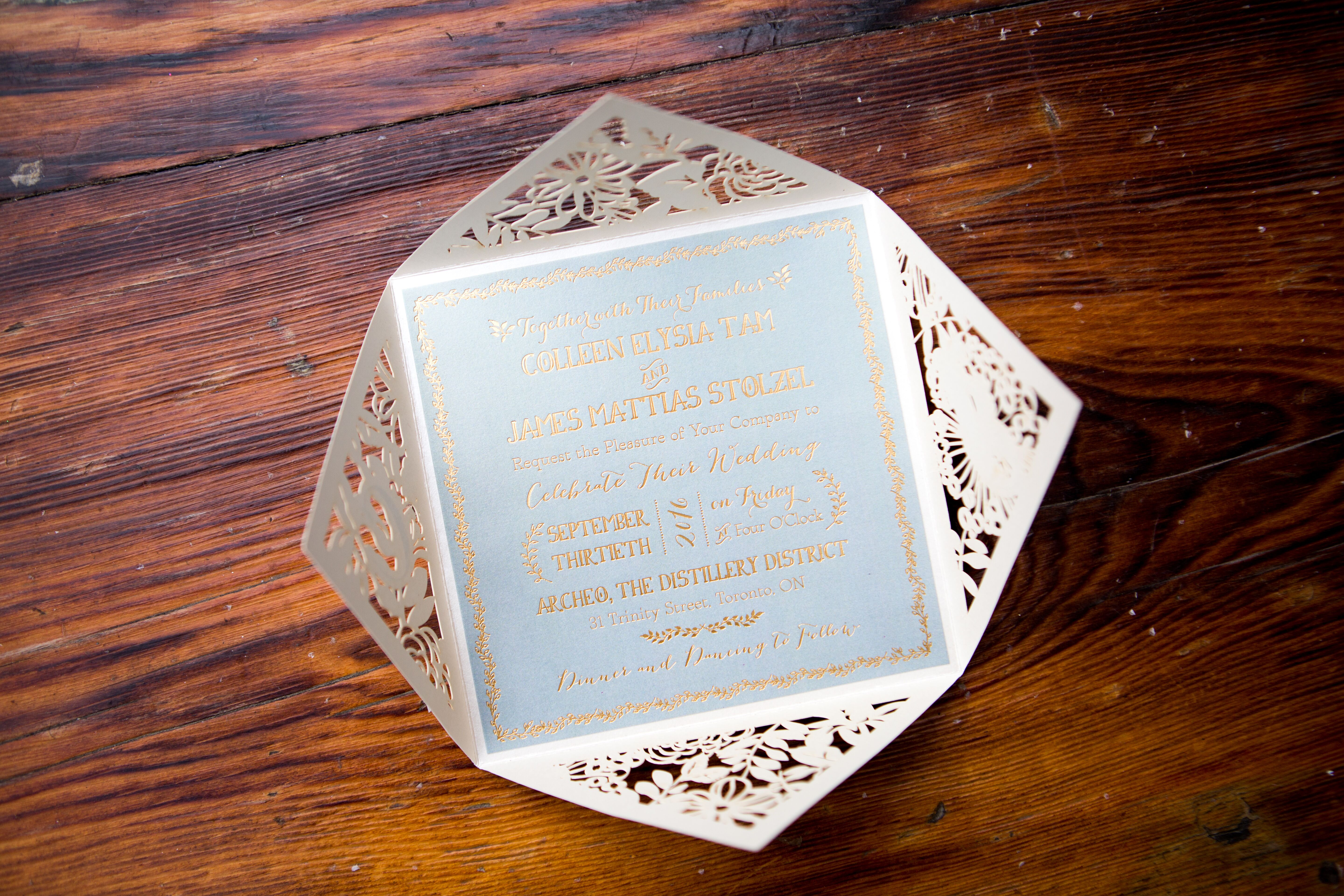 Whimsical Laser-Cut Wedding Invitations