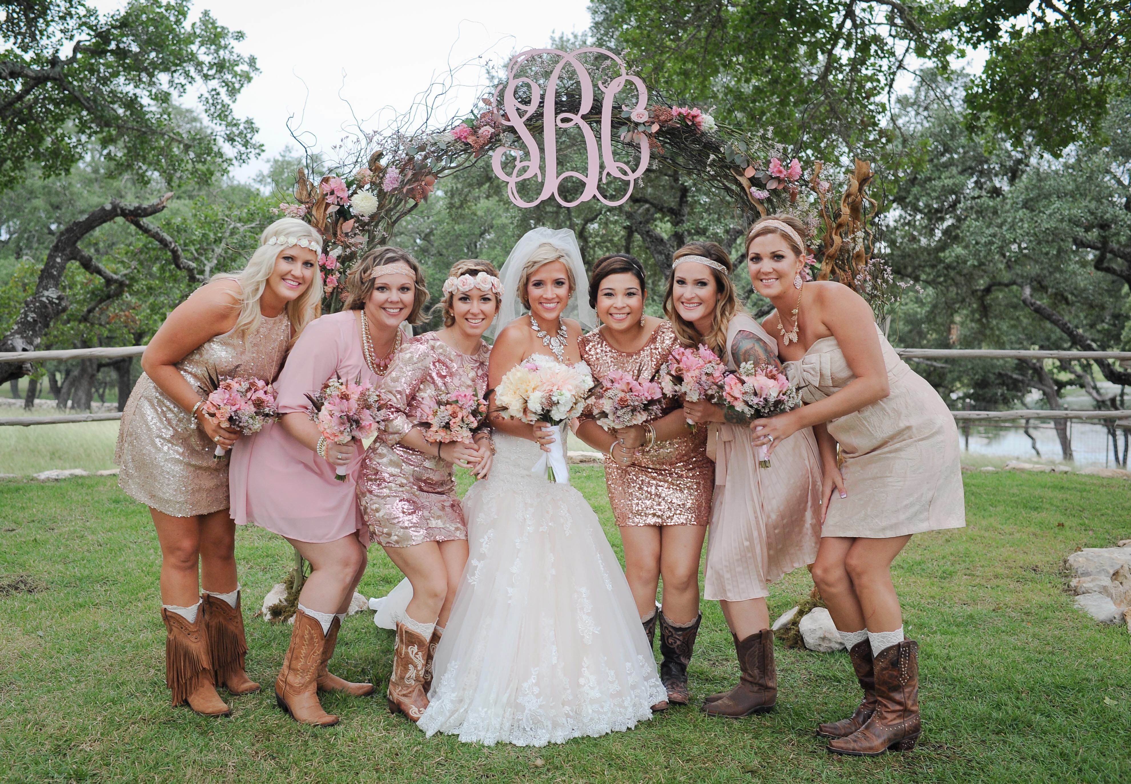 bridesmaid cowboy boots