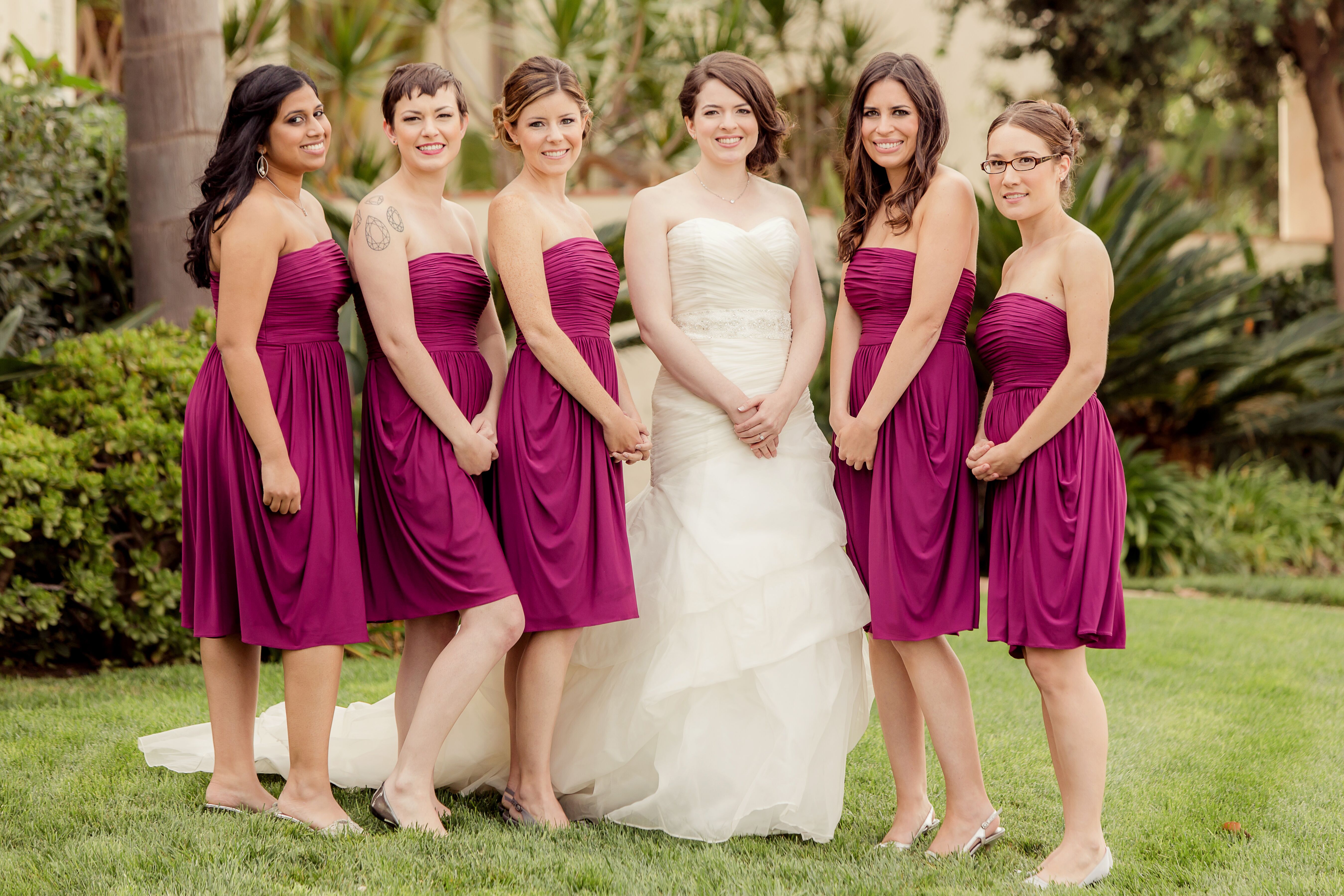 berry red bridesmaid dresses