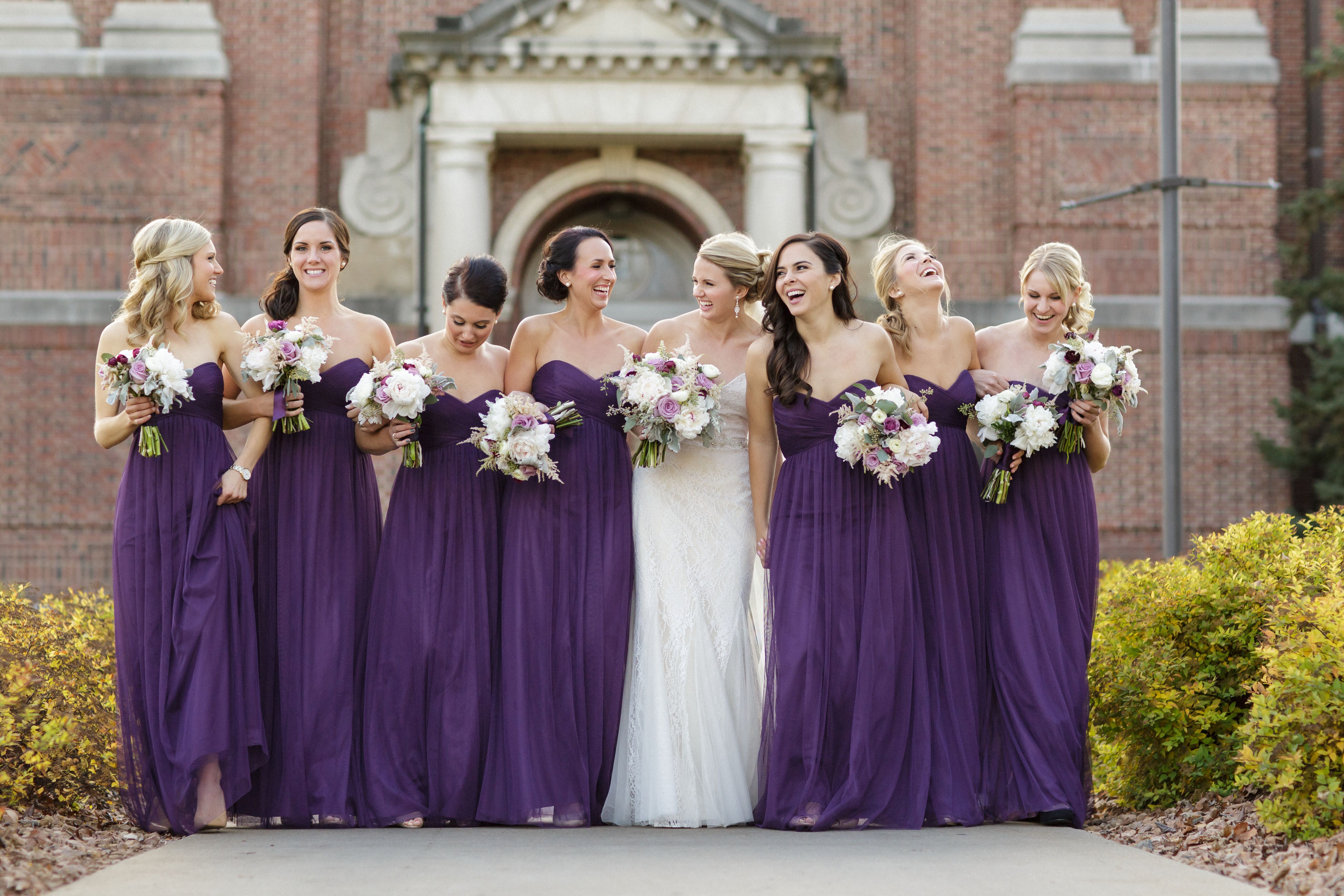 plum bridesmaid dresses long