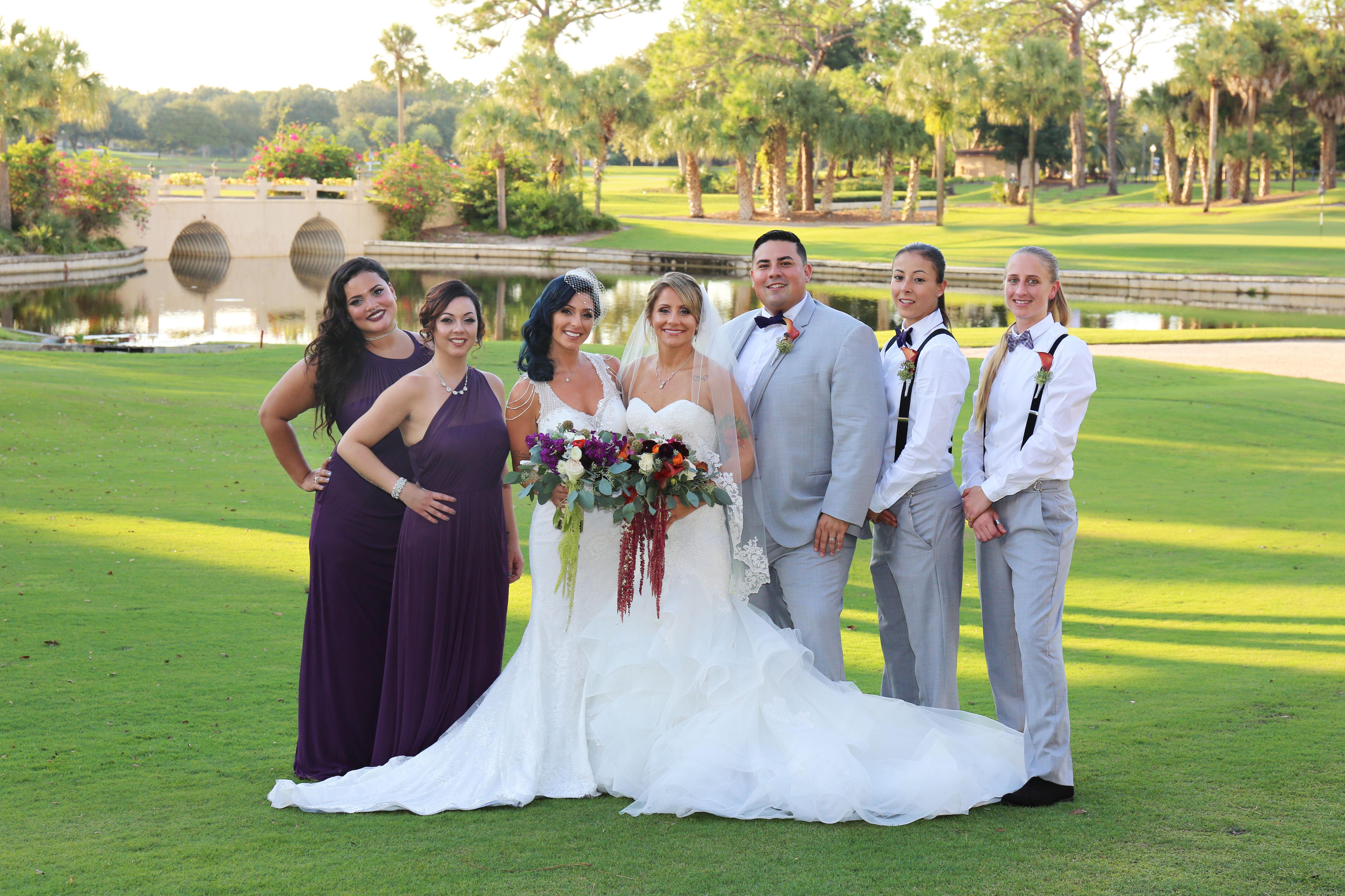 Purple and Gray Bridal Party