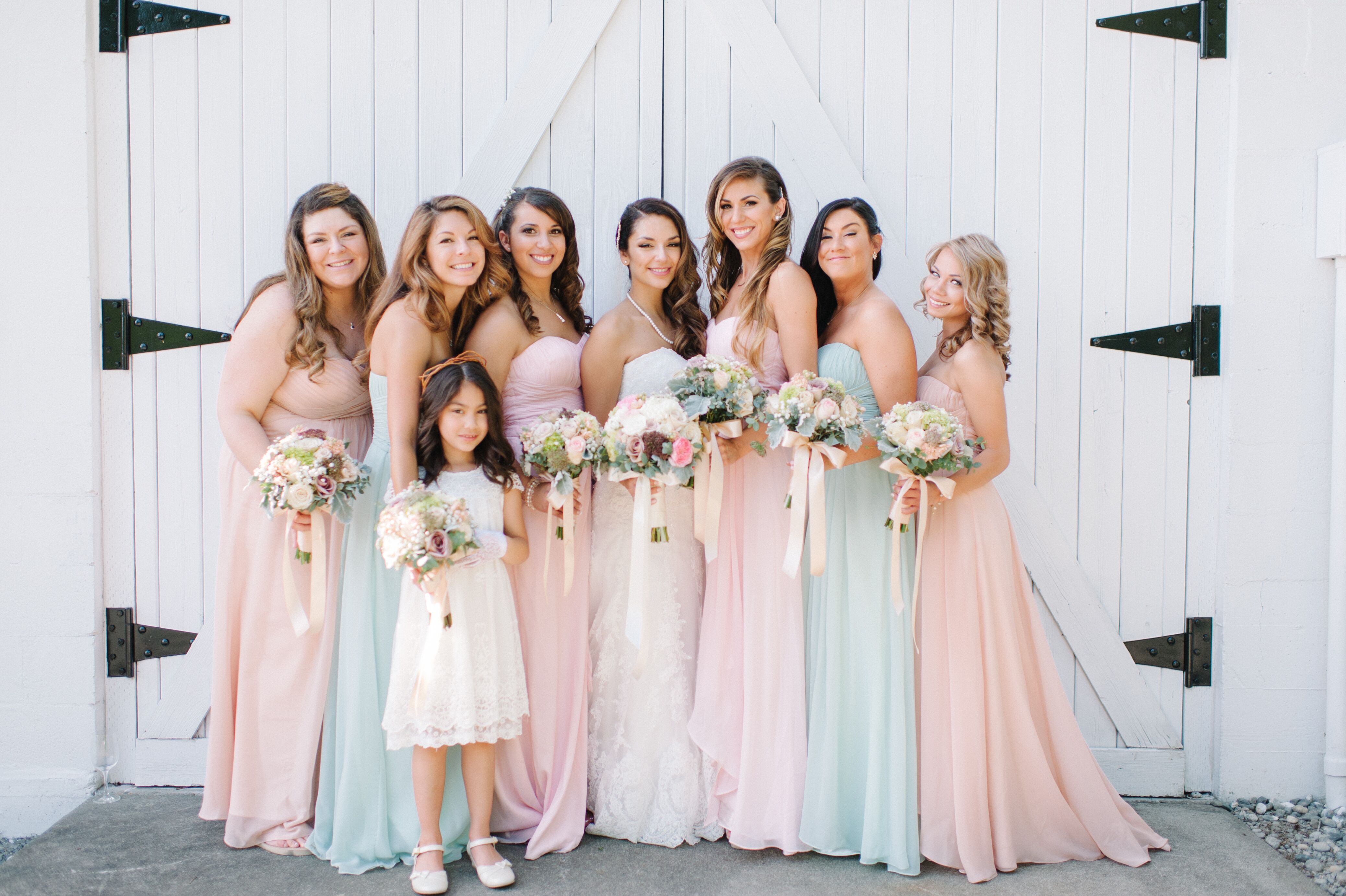 Bridesmaids shop pastel colors