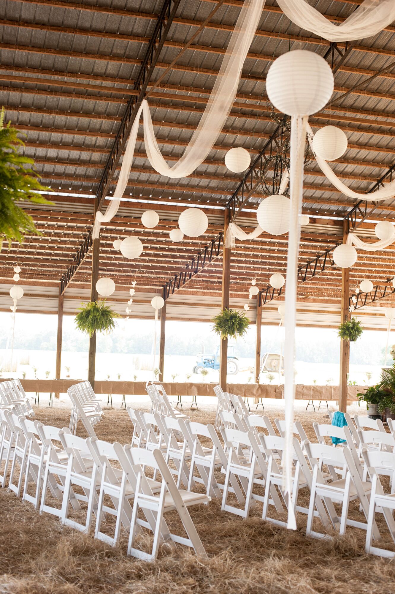 Neutral and White Rustic Wedding Fans