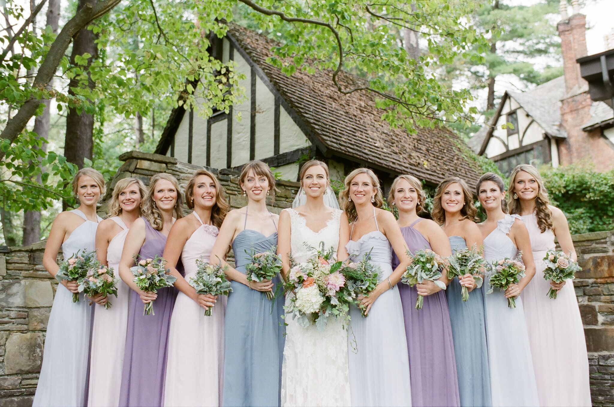 Pastel purple best sale bridesmaid dresses