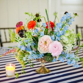 Royal Blue, Red Wedding Party Attire