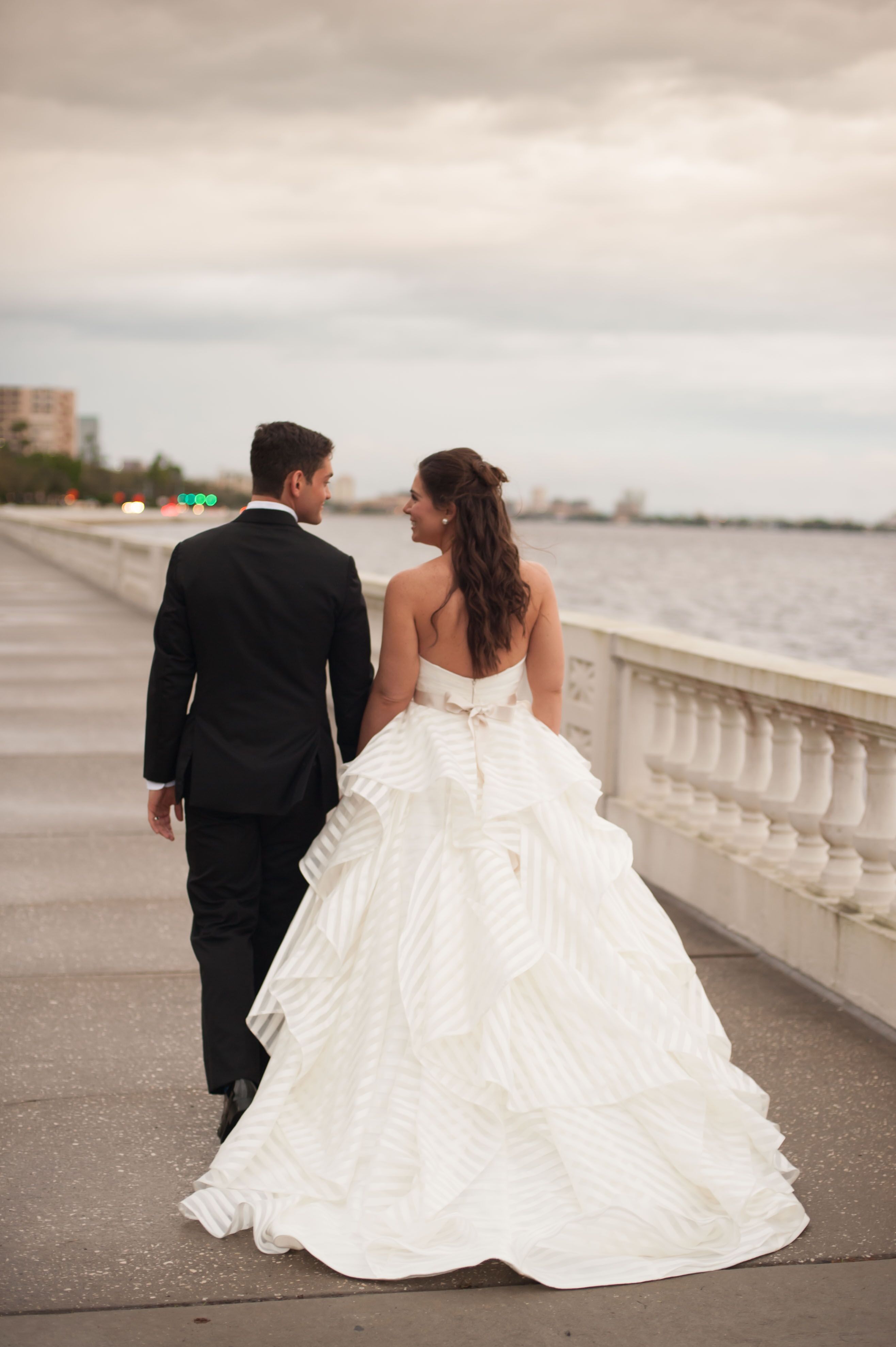 Hayley paige clearance striped wedding dress