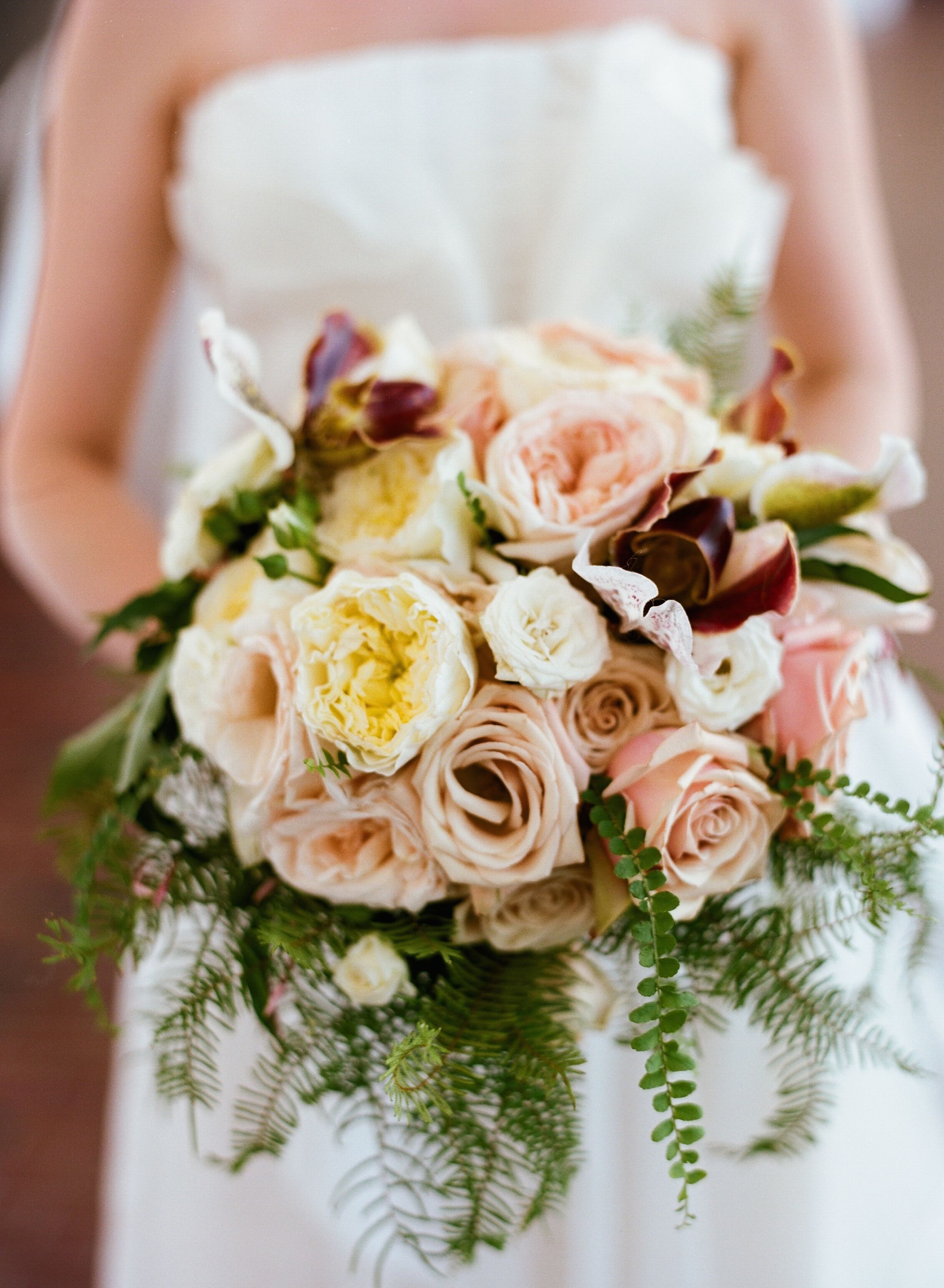 Blush Rose and Ivory Orchid Bouquet