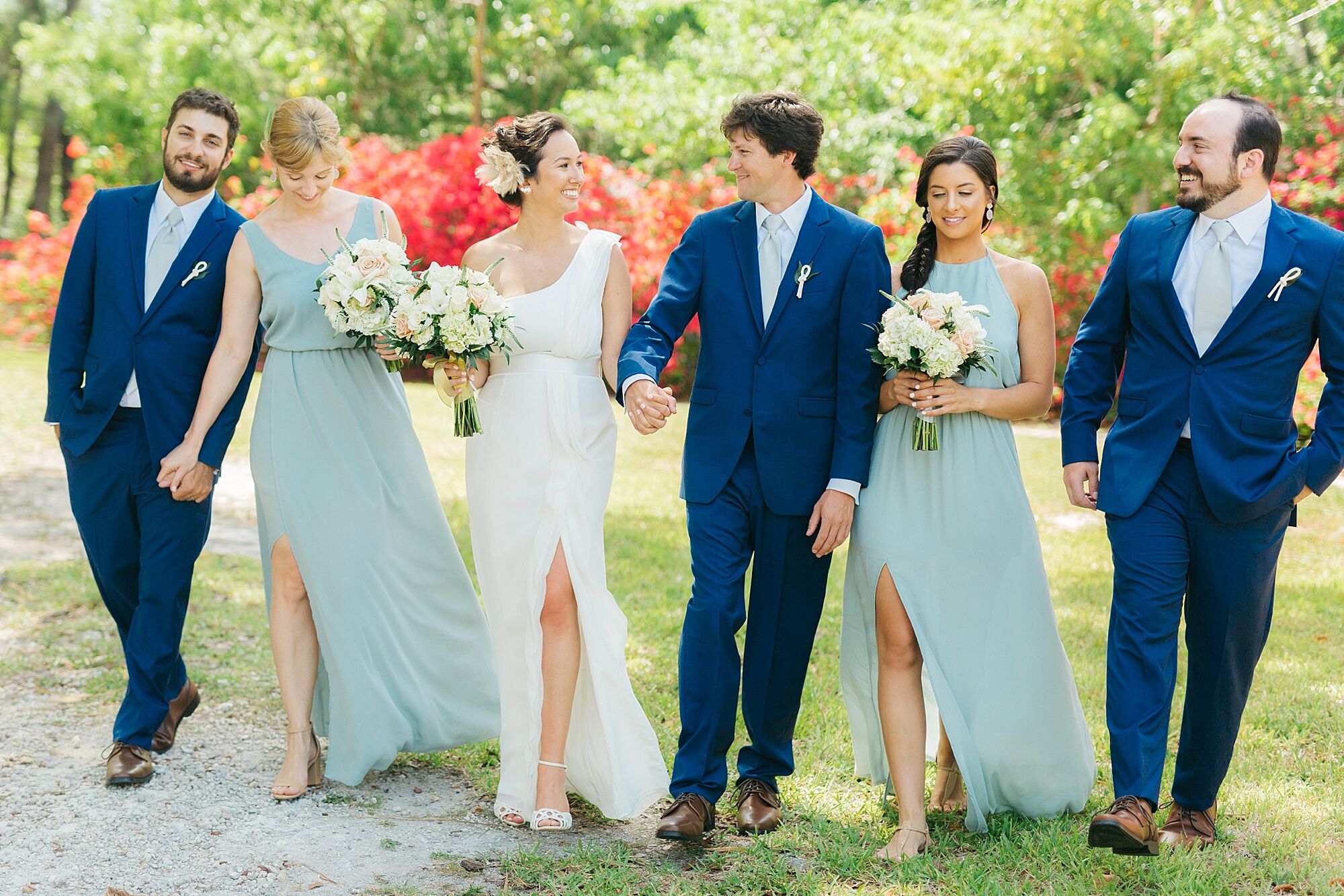 blue green wedding dress