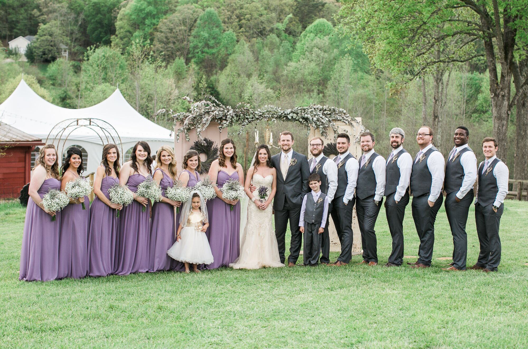 lilac wedding reception