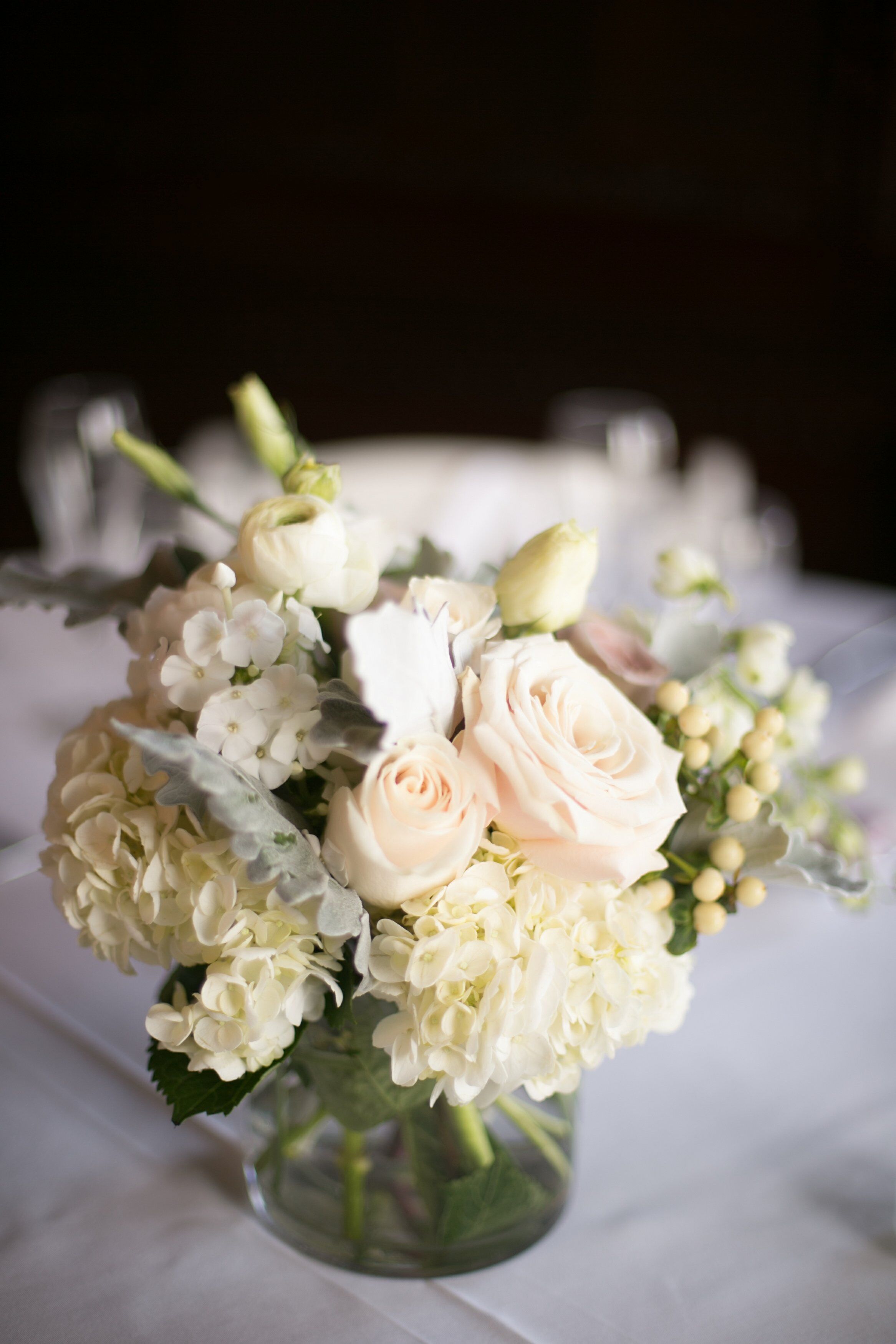 Pastel Rose and Ranunculus Centerpiece