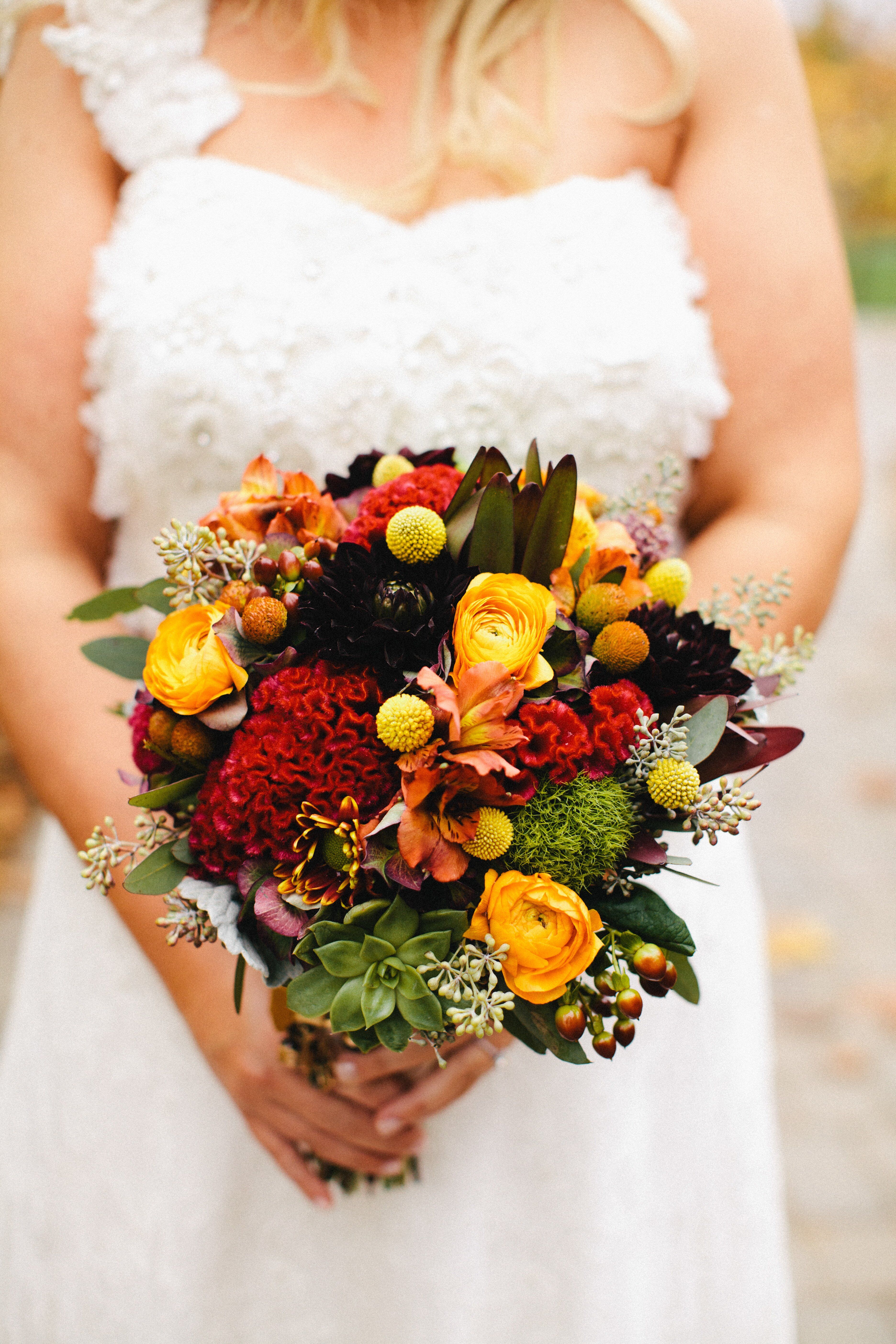 Rustic Autumn Color Bridal Bouquet