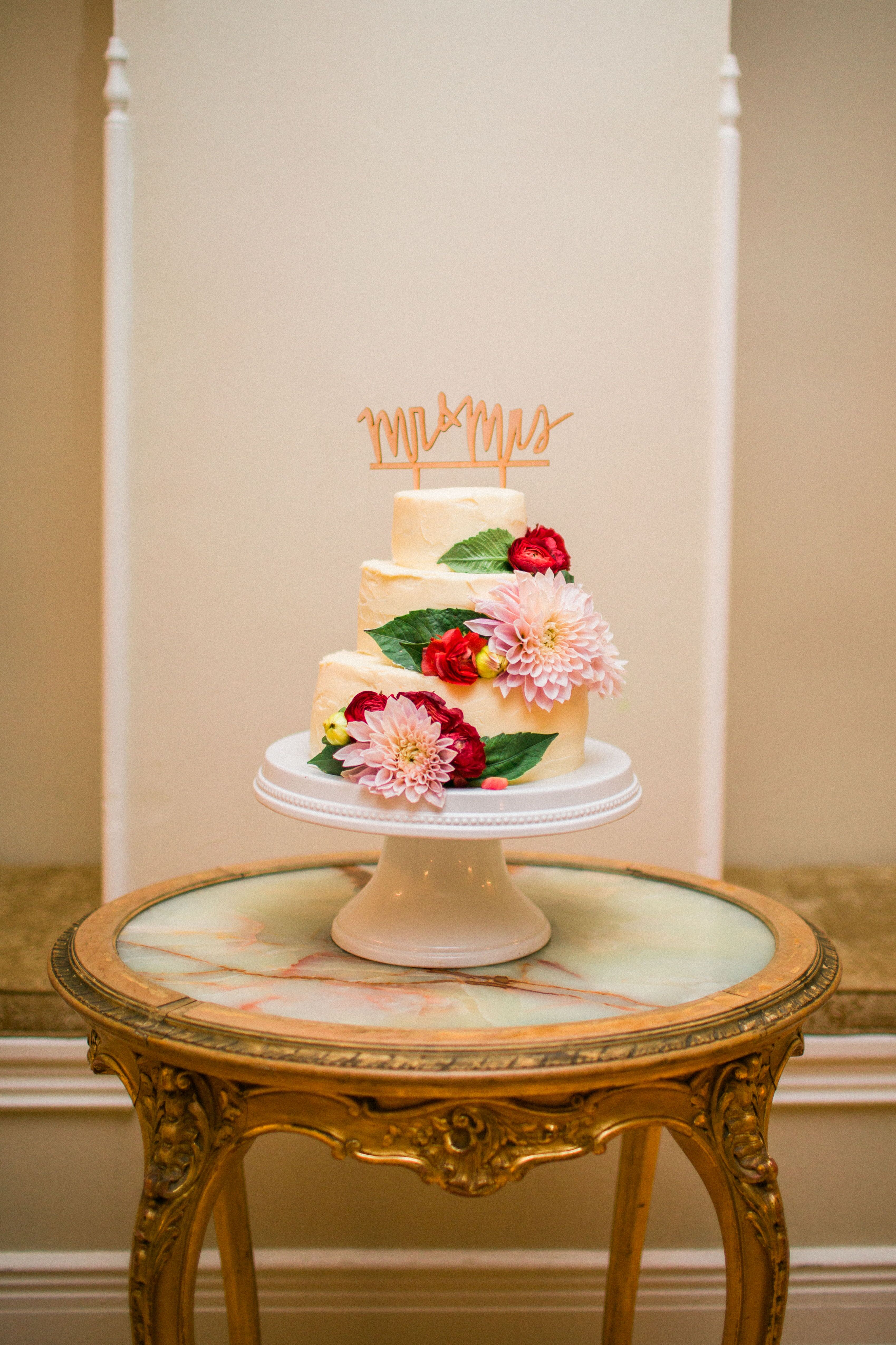 Rustic, Homemade Three-Tier Wedding Cake