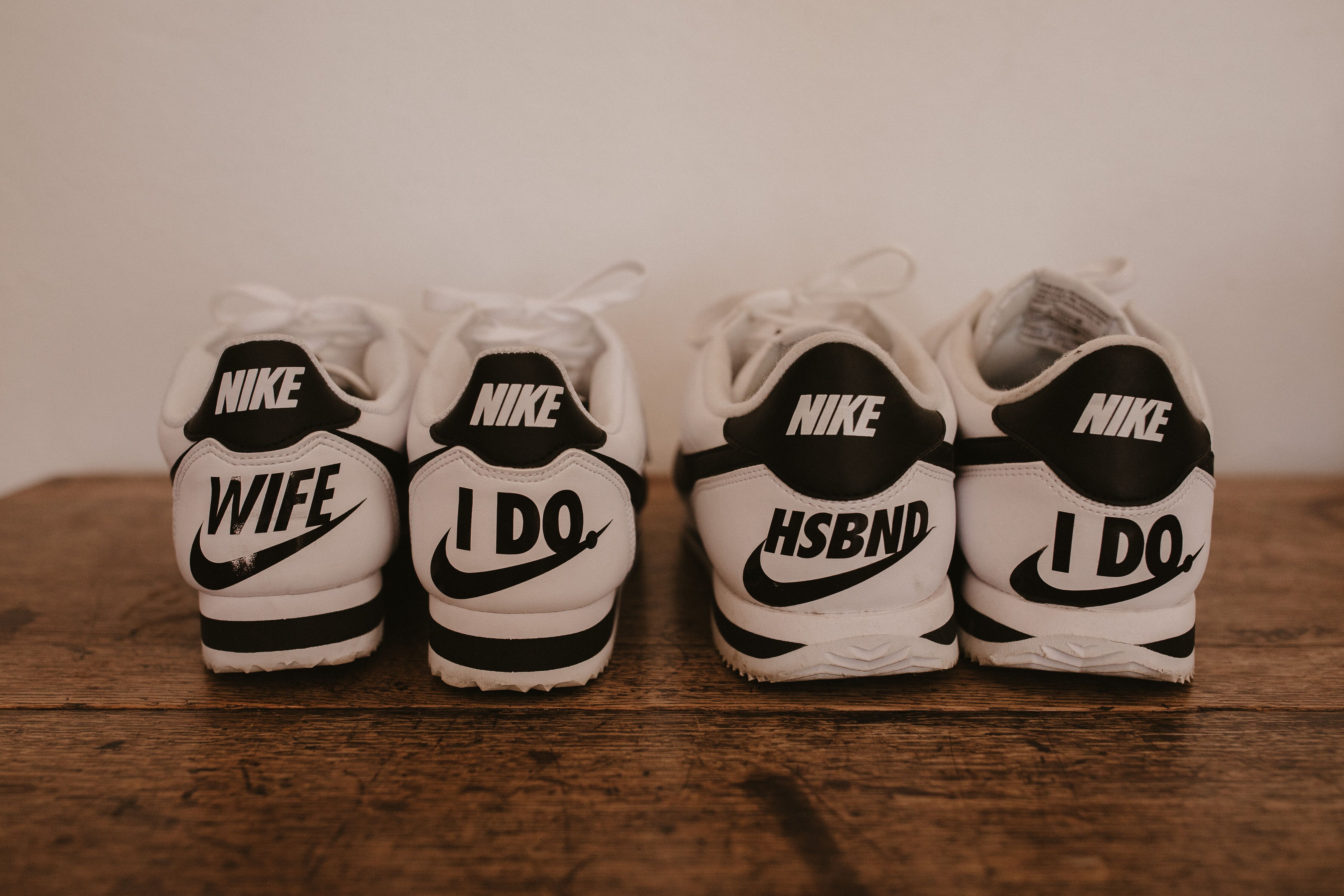 Personalized Nike Sneakers for Bride and Groom