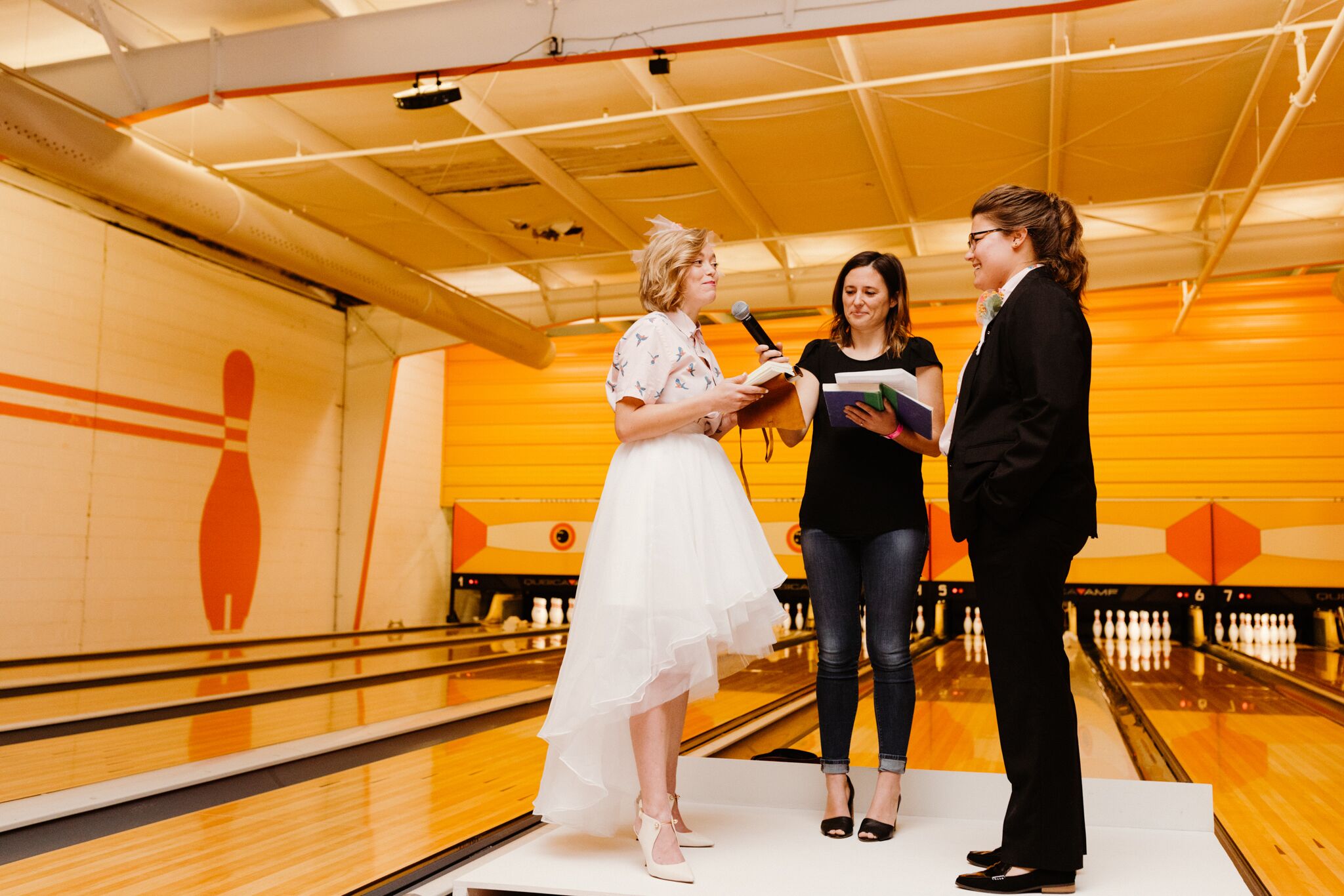 Casual, Modern Wedding at Bowling Alley