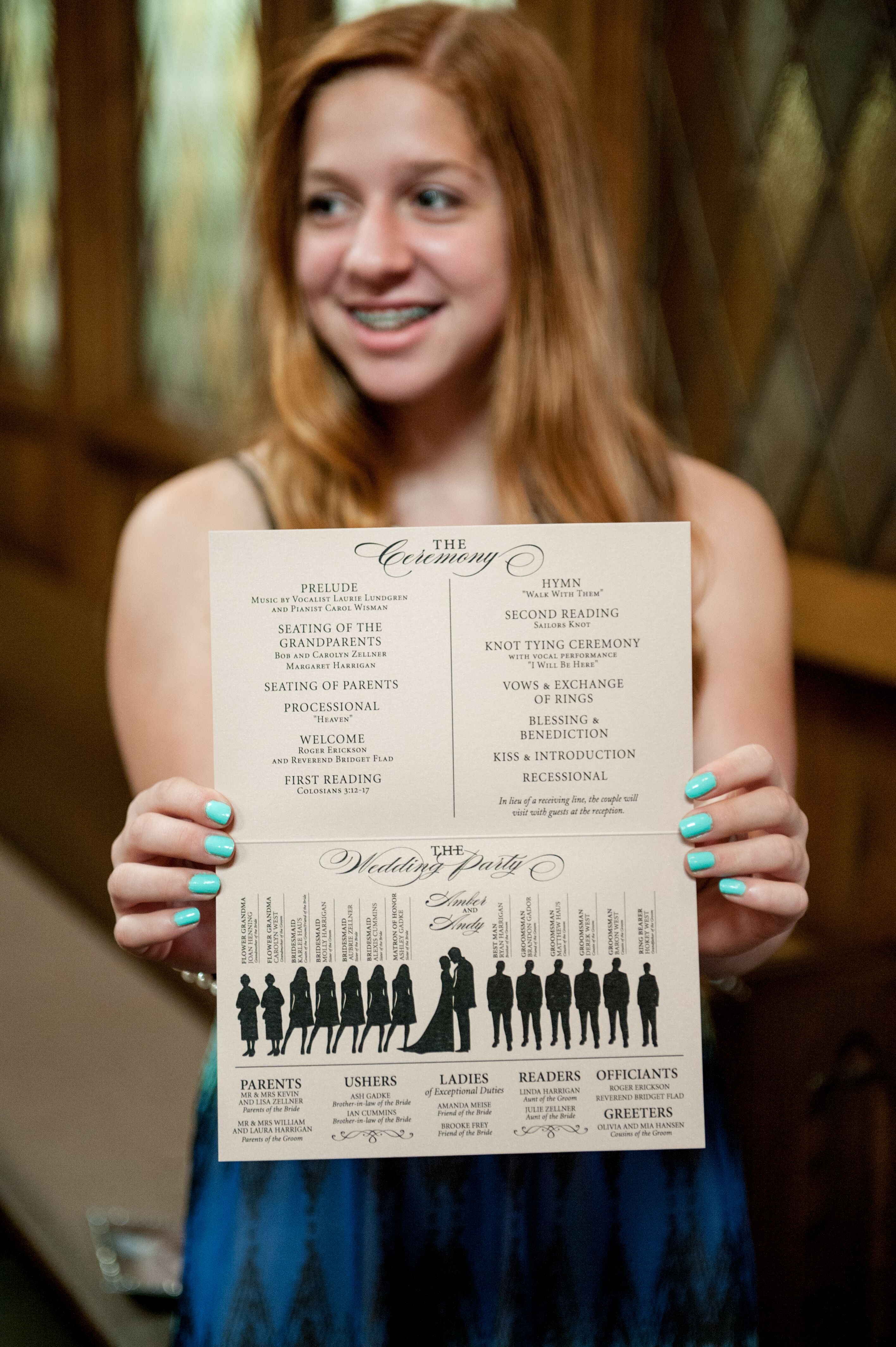 Large Black And White Wedding Program